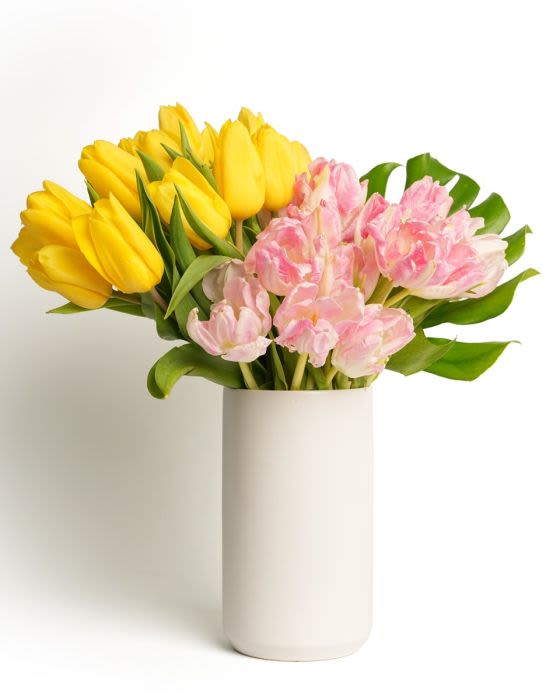 Tulip Poetry - Fresh and cheerful, this design captures the lighthearted beauty of spring in bloom