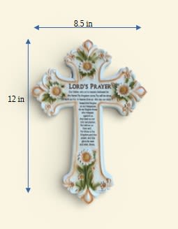 Lords Prayers - Our Lord’s Prayer cross is a beautiful and meaningful piece that brings comfort, faith, and inspiration. Featuring the beloved prayer engraved within the cross design, it serves as a daily reminder of strength and hope.  Perfect as a sympathy gift, memorial keepsake, or a thoughtful present for someone special, this cross makes a touching addition to any home or prayer space.  A timeless and faith-filled piece, perfect for gifting or cherishing for yourself.