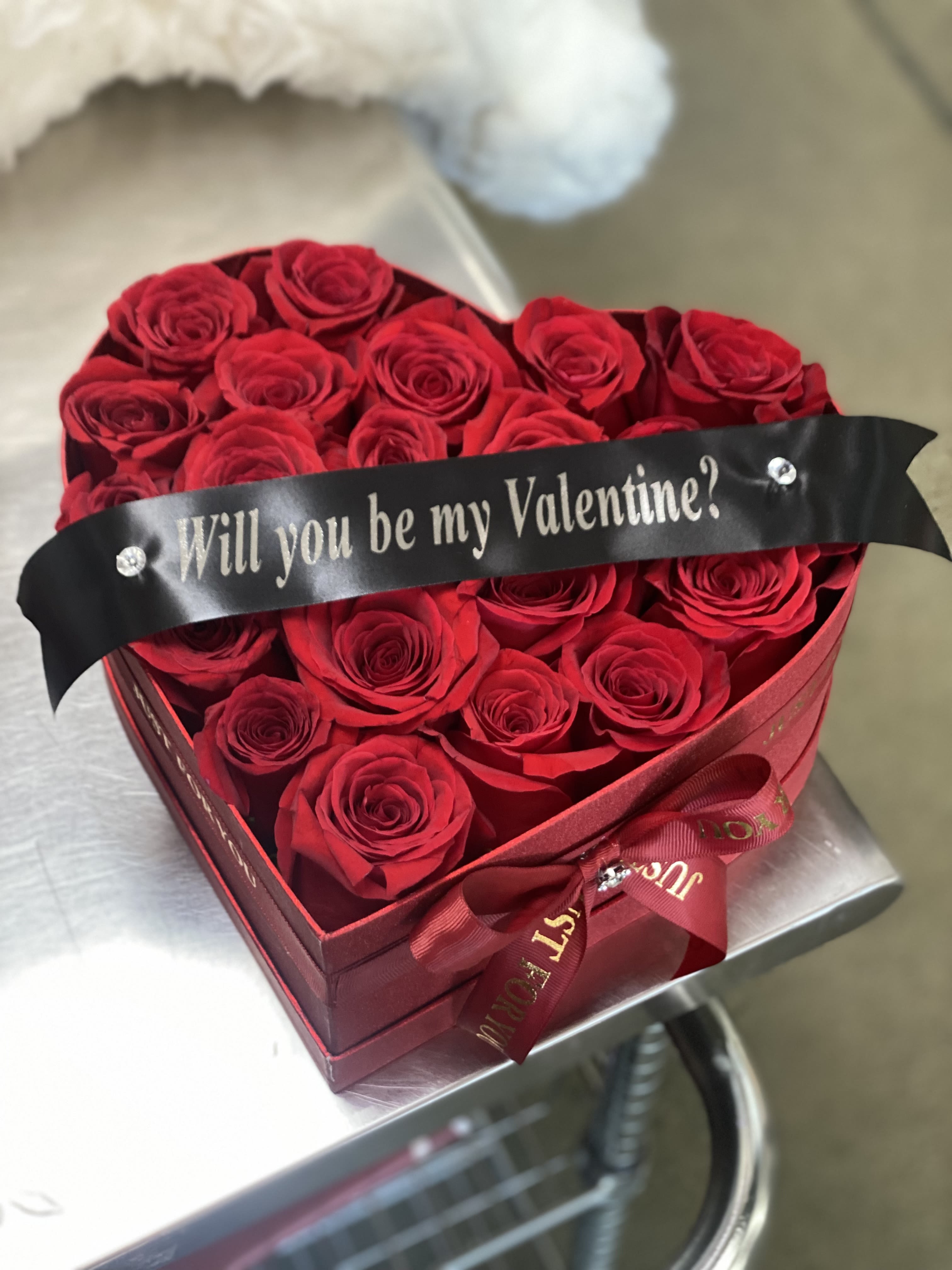 Valentine Heart Box - We have 3 sizes &amp; black, white, red boxes. We may call you to confirm color box.  Ribbon INCLUDED. You can request change in writing during checkout.  