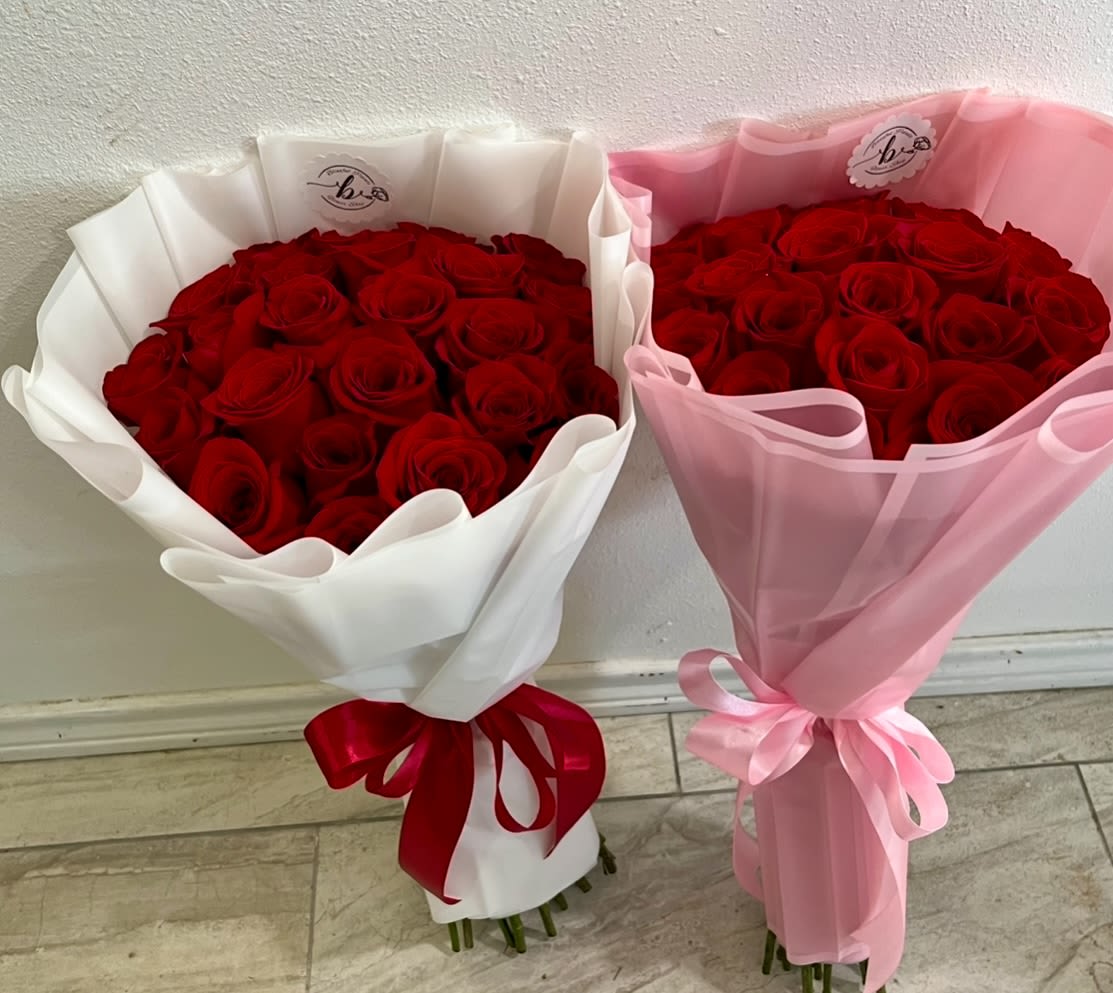 Bouquet Buchon - Bouquets de 24 rosas y 50 rosas y100 rosas