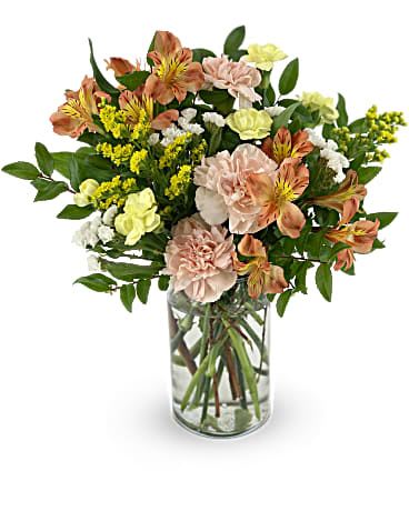 Serene Sunset Bouquet - A pretty bouquet featuring pet safe blooms.