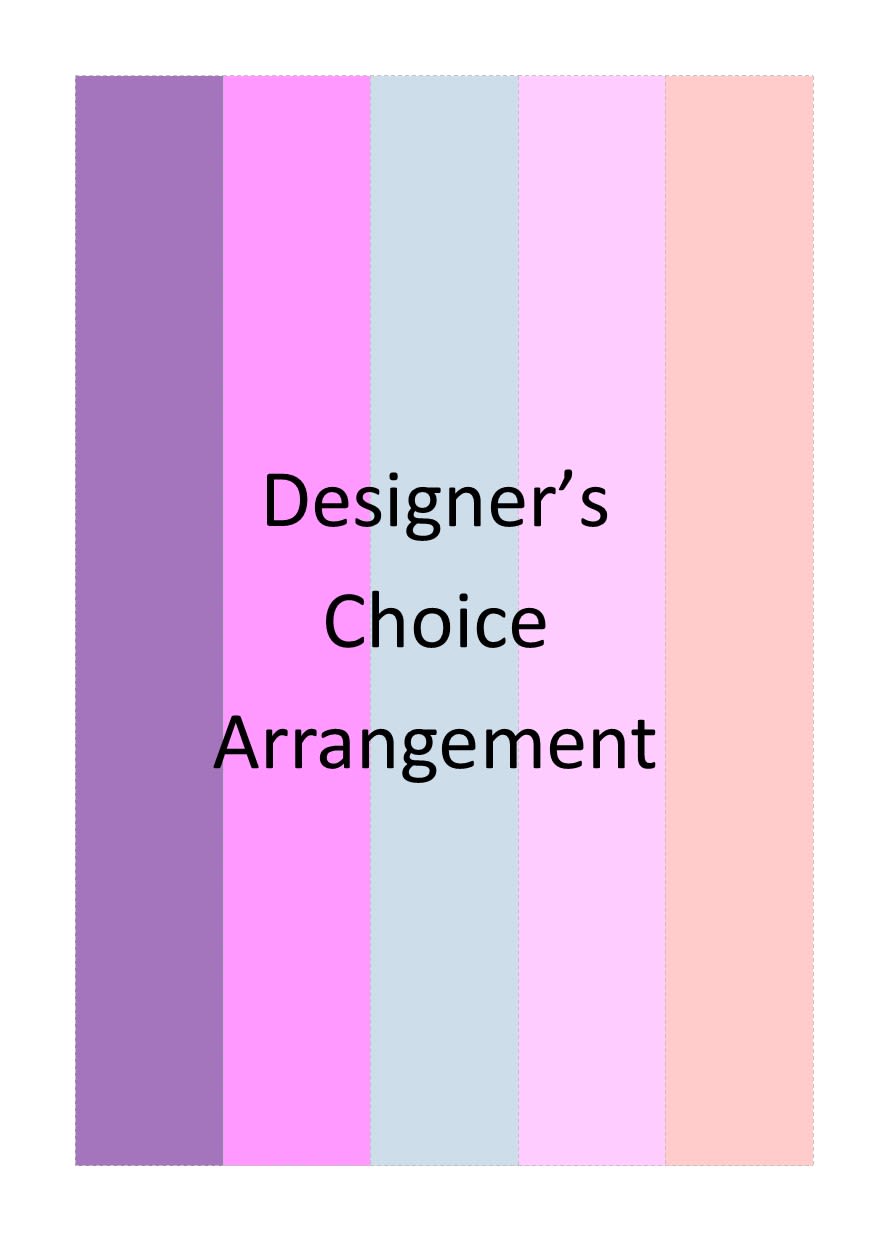 Designer's Choice soft lavender, pink, blue and peach tones  - Designers Choice with the color scheme as pictured for inspiration.