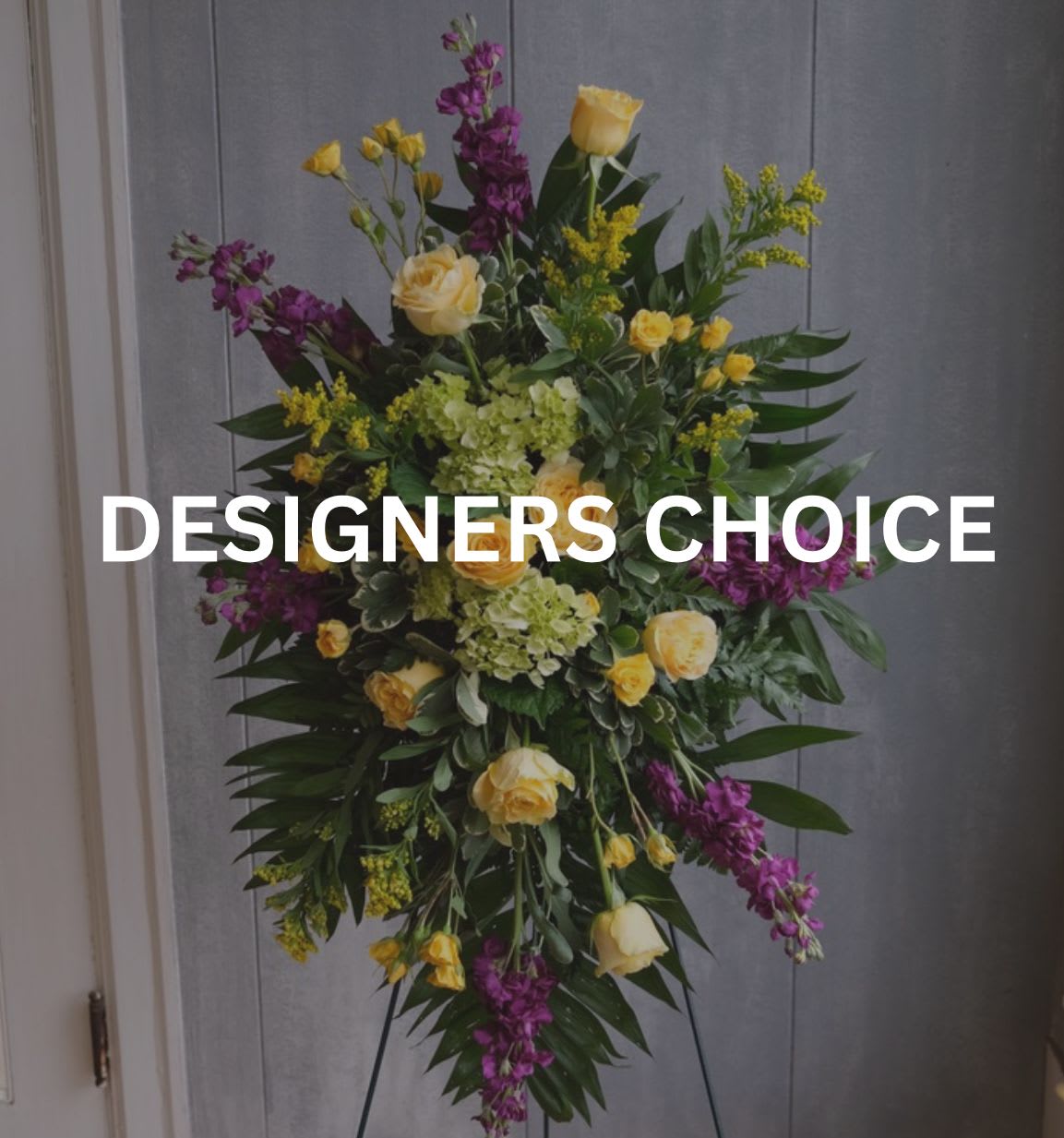 FUNERAL EASEL DESIGNERS CHOICE - FUNERAL EASEL WITH MIX COLORS AND FLOWERS