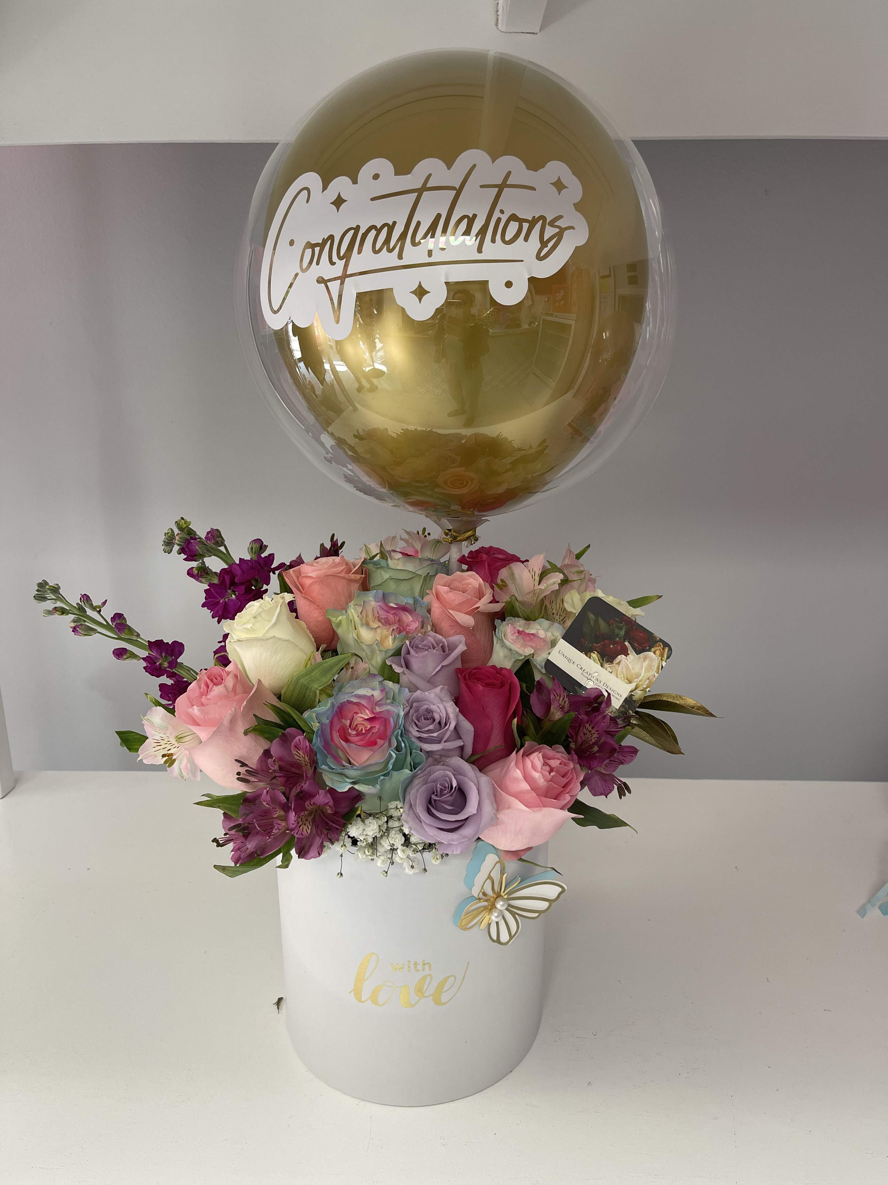 Birthday Wishes - Mixed flowers in a box