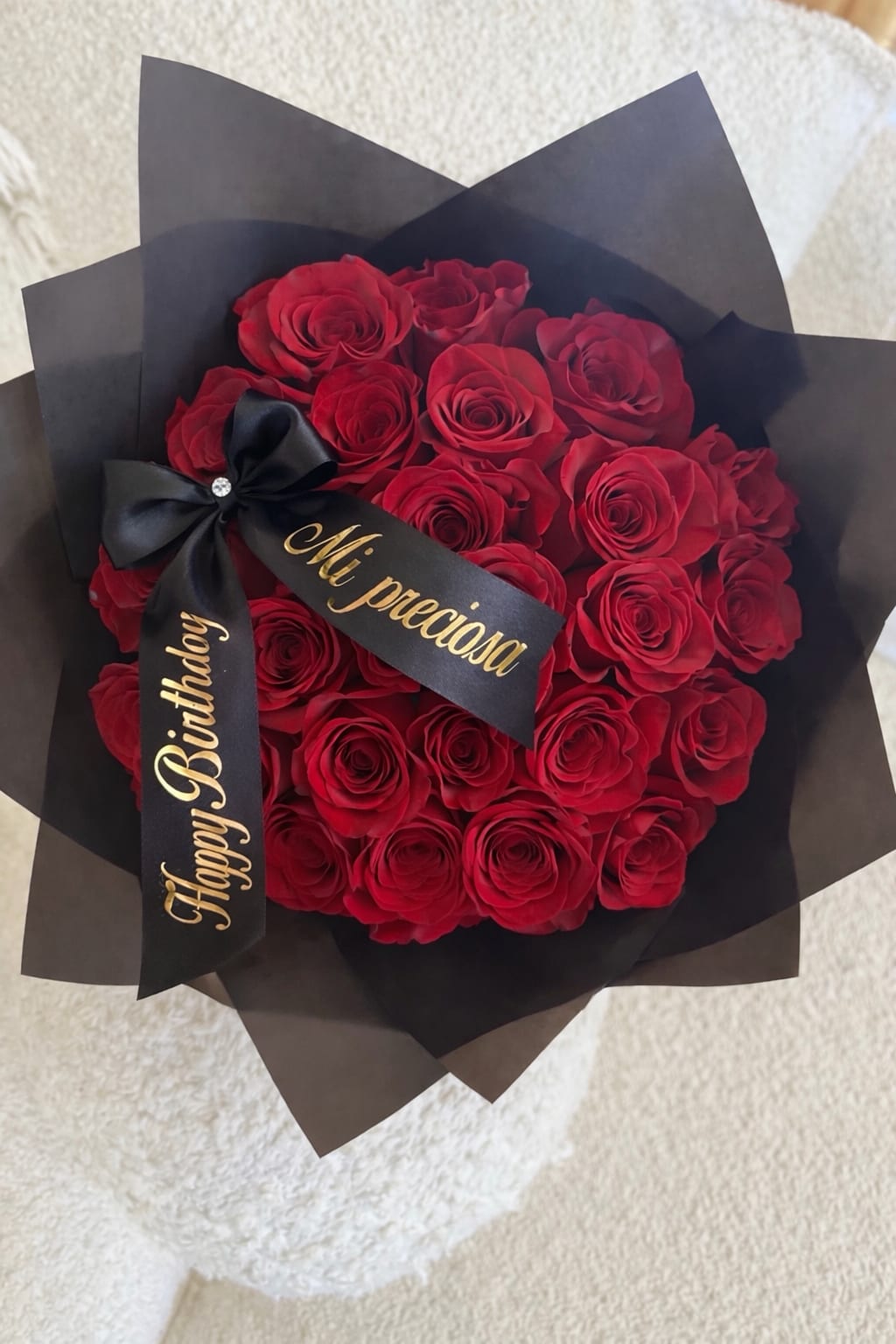 24 Red Roses Bouquet | Two Dozen Roses – Midland TX - A timeless bouquet of 24 premium red roses, beautifully wrapped and finished with an elegant satin ribbon. Perfect for birthdays, anniversaries, and romantic surprises.  Available for flower delivery in Midland, TX and Odessa. Designed by Lone Star Gifts with luxury detail and fresh, high-quality roses.