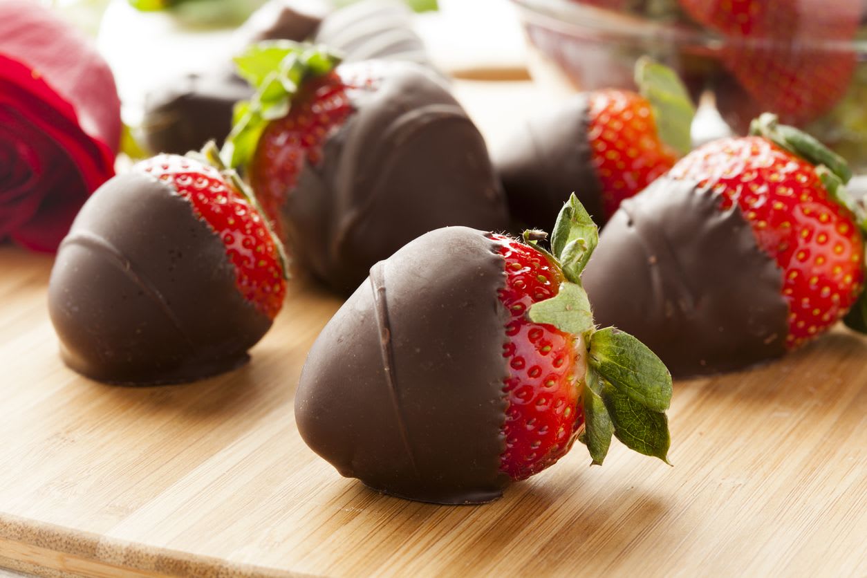 6-Piece Chocolate Covered Strawberries - Indulge in a sweet finishing touch with our 6-Piece Chocolate Covered Strawberries, the perfect add-on to any flower delivery. Each strawberry is hand-dipped in rich, premium chocolate and beautifully finished for an elegant presentation that feels just as special as your bouquet.  Plump, juicy strawberries are selected for freshness and generously coated in smooth milk, dark, or a blend of gourmet chocolate for a decadent bite that balances sweetness and indulgence. Designed to complement roses, orchids, and romantic arrangements, this six-piece set adds a thoughtful, delicious surprise to your special someone.  Perfect as a cross-sell for flower orders, these chocolate covered strawberries elevate the experience — turning a beautiful bouquet into a complete romantic gesture. Ideal for anniversaries, date nights, or simply saying “I love you,” they’re a classic Valentine’s Day treat that never goes out of style.  