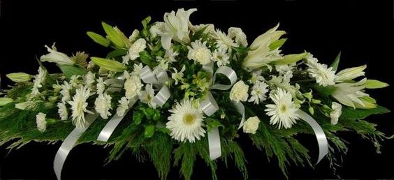 All white casket flowers - A mix of white flowers as shown for the casket