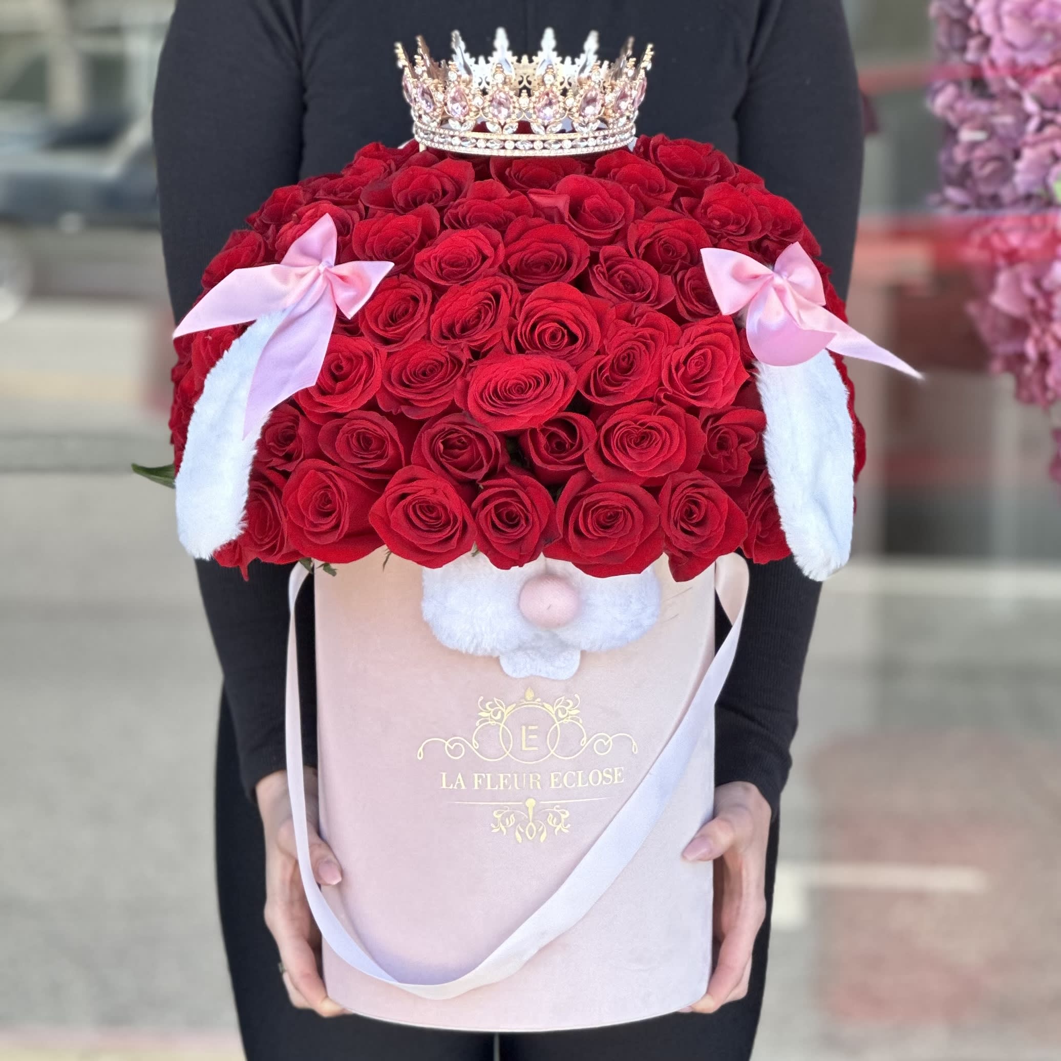 Princess Bunny - Standard- 50 red roses Deluxe- 75 red roses Premium- 100 red roses