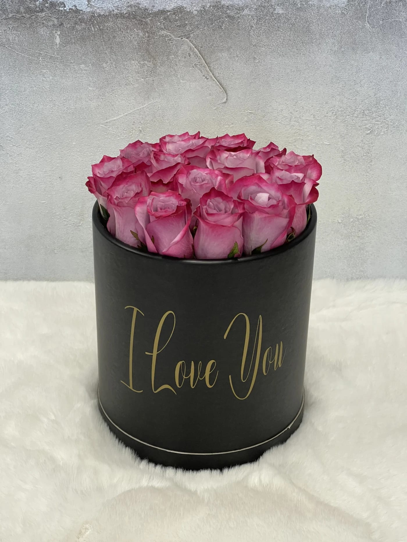 Deep Purple Love  - 14 deep purple roses in this Modern  Luxe Box measures 10x7 (pictured)  20 roses - deluxe  24 roses - premium 