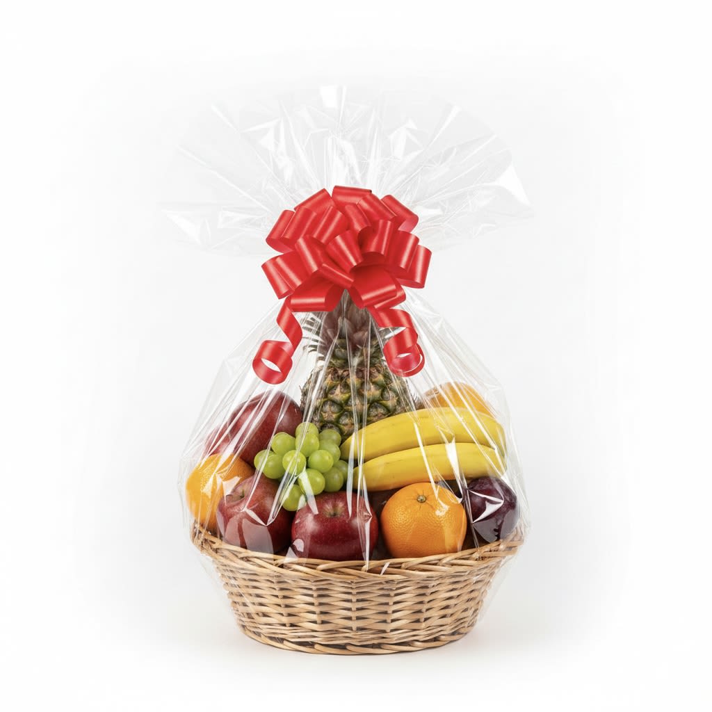 The “Market” Fruit Basket   - A thoughtful selection of seasonal essentials. Perfect for a "thinking of you" gesture or a healthy desk snack. Features 8-12 pieces of hand-picked seasonal favorites. Wrapped in a basket with a bow. 