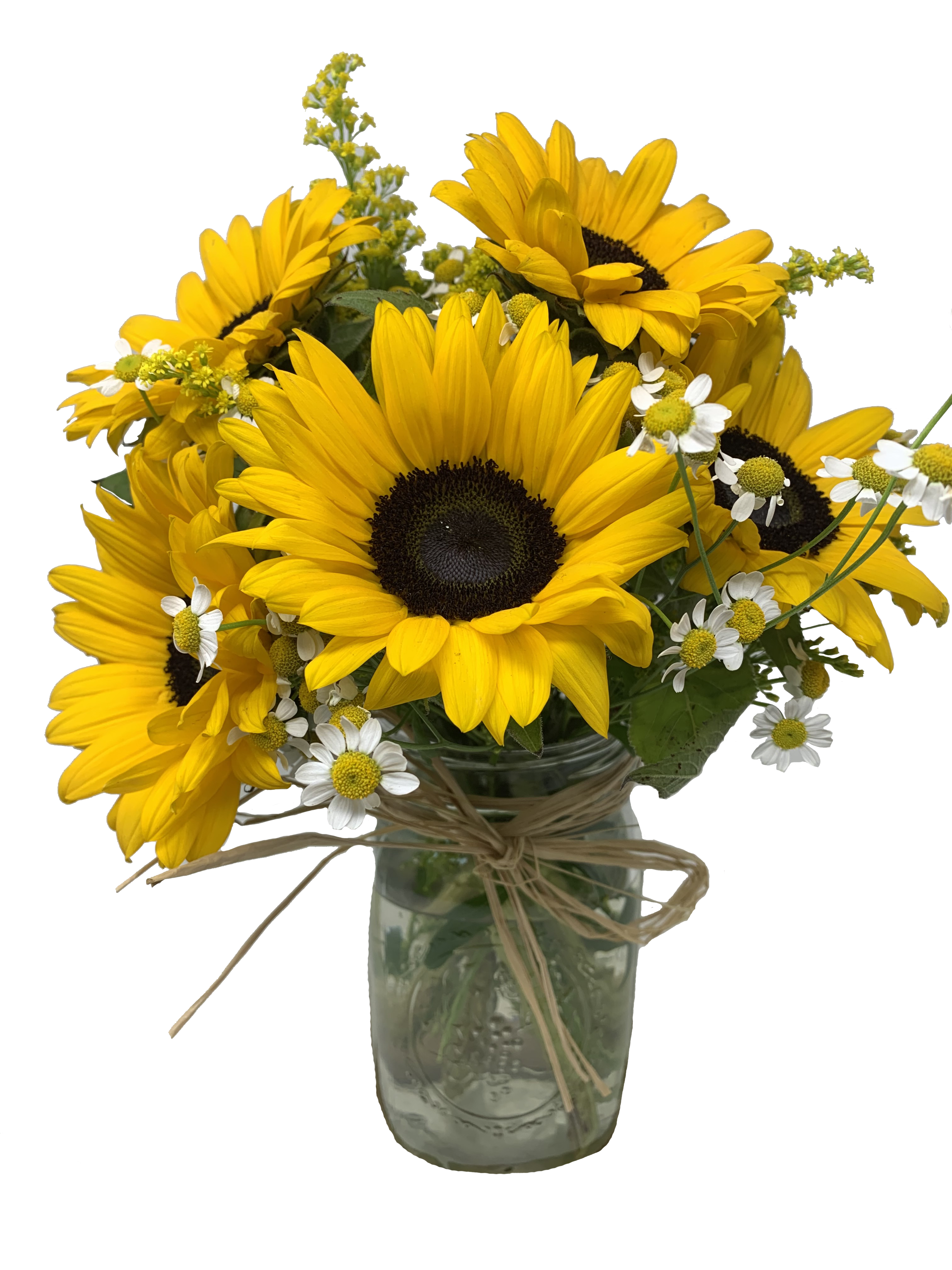 Sunflowers &amp; Mason Jar  - Signature Sunflower Arrangement using a Mason Jar