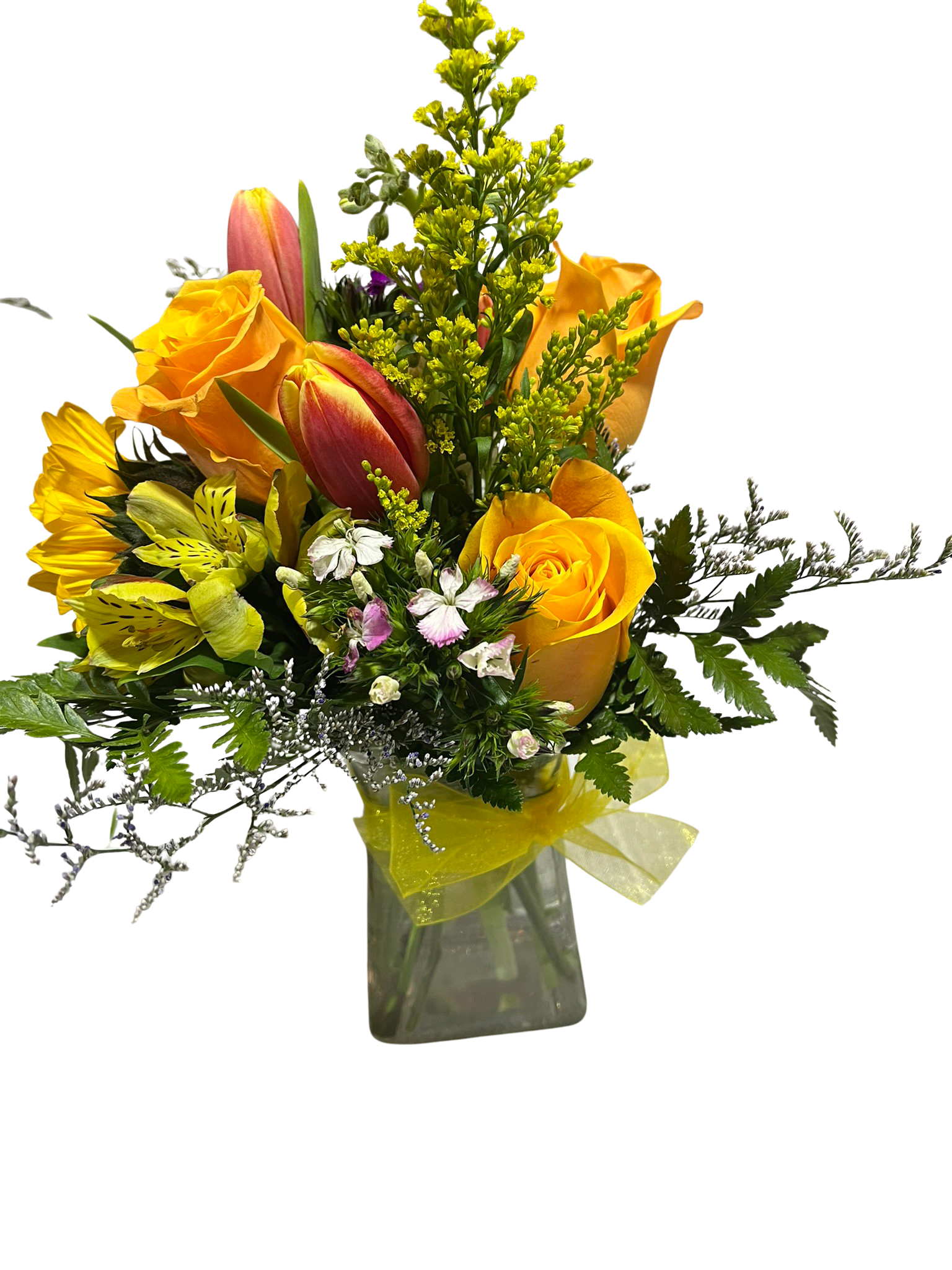 DC- Cinch Vase  - DC=Designers Choice This small vase is packed with everything fragrant and pretty. 