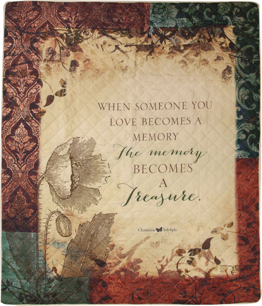 When Someone You Love Becomes A Memory Inspirational Quilt - Inspirational Quilt from Manual Woodworkers &amp; Weavers  50'' x 60'' (127cm x 152.4cm)