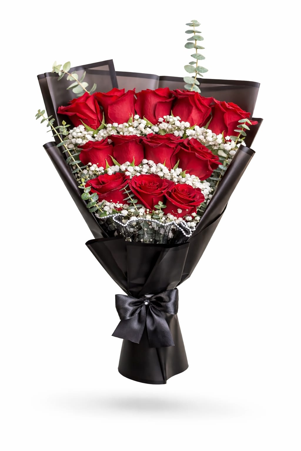  All My Heart Red Rose Arrangement - Premium red roses arranged in a romantic heart shape with delicate white accents. This design is a beautiful symbol of deep love and devotion—perfect for Valentine’s Day.