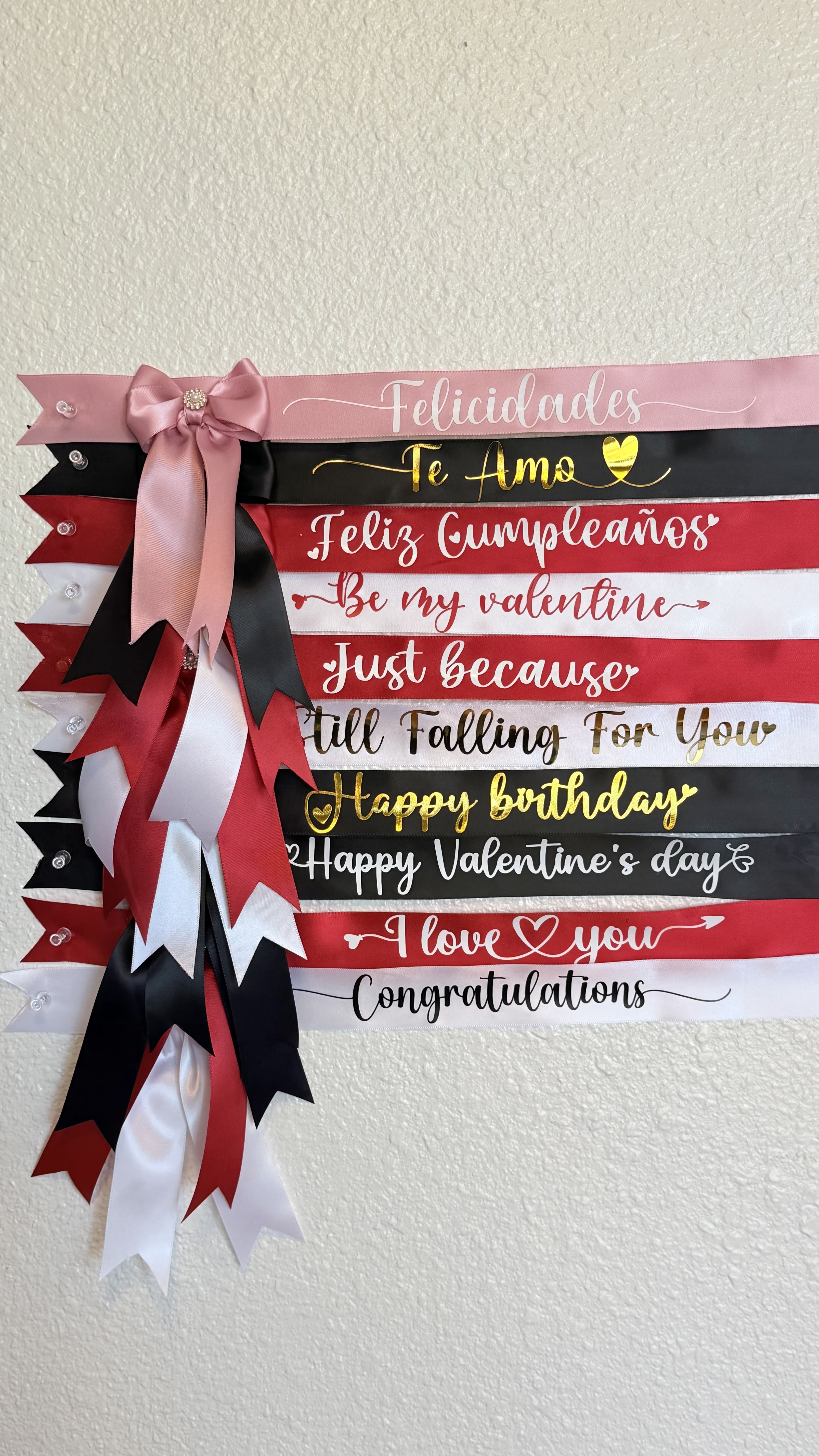 Ribbon  Collection - Designed to add a meaningful touch to any arrangement,  gift box, or special surprise. Each ribbon is handcrafted with elegant lettering and finish with a premium bow, making it the perfect way to express your heart in a simple beautiful way.