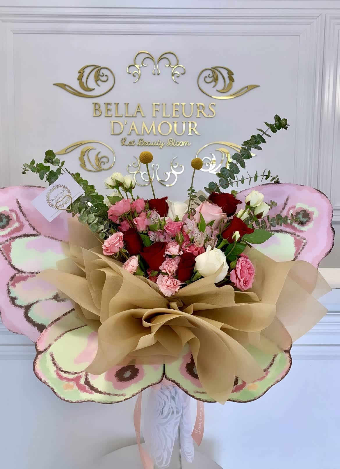 New! Butterfly garden bouquet  - Designers choice mixed florals to create a beautiful butterfly bouquet ! Perfect for any occasion !