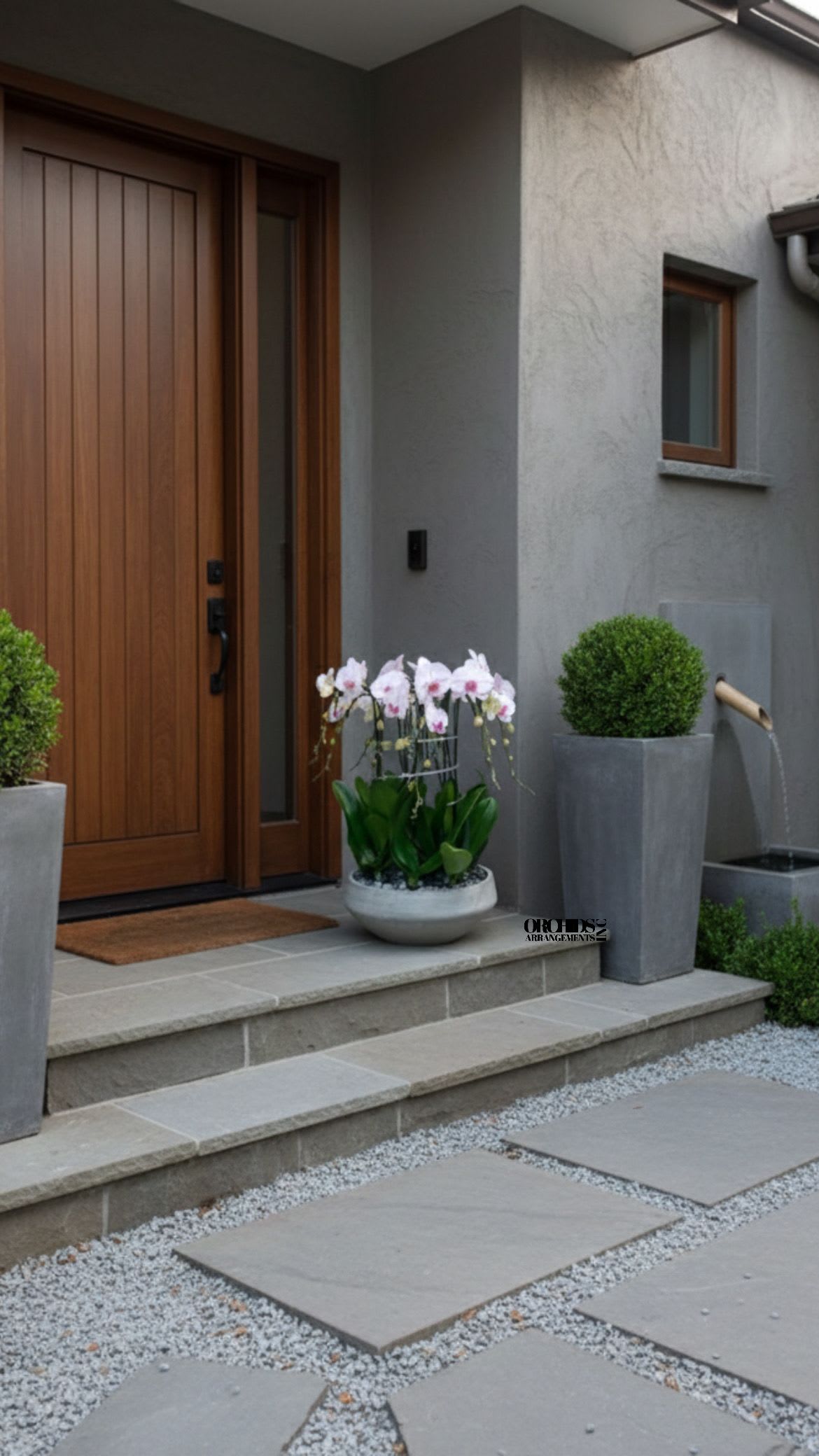 Pink Flower Orchid Same Day - A high quality Eleven pink orchids arrangement with a vase 20" D X 7" T. An orchids arrangement deliver for any occasion design with fresh natural real beautiful Phalaenopsis cascade orchids plants minimalist decor.