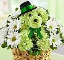  Green Carnation Flower Dog - This adorable arrangement is made with green carnations to make lucky the dog.