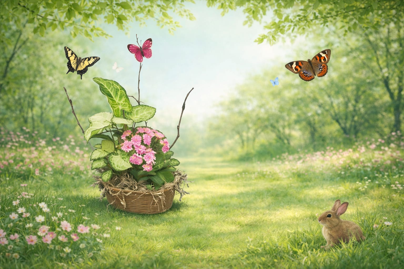 Smaller European Gardens - "Indulge in the sweetness of nature with our charming basket filled with a lovely selection of blooming and long-lasting foliage plants. Each week, our European garden may showcase different colors and varieties, but rest assured, the overall beauty and plant count will always match the picture. It's a delightful surprise waiting to brighten any space with its natural elegance. Treat yourself or a loved one to this enchanting basket that promises to bring joy and freshness into your home! "