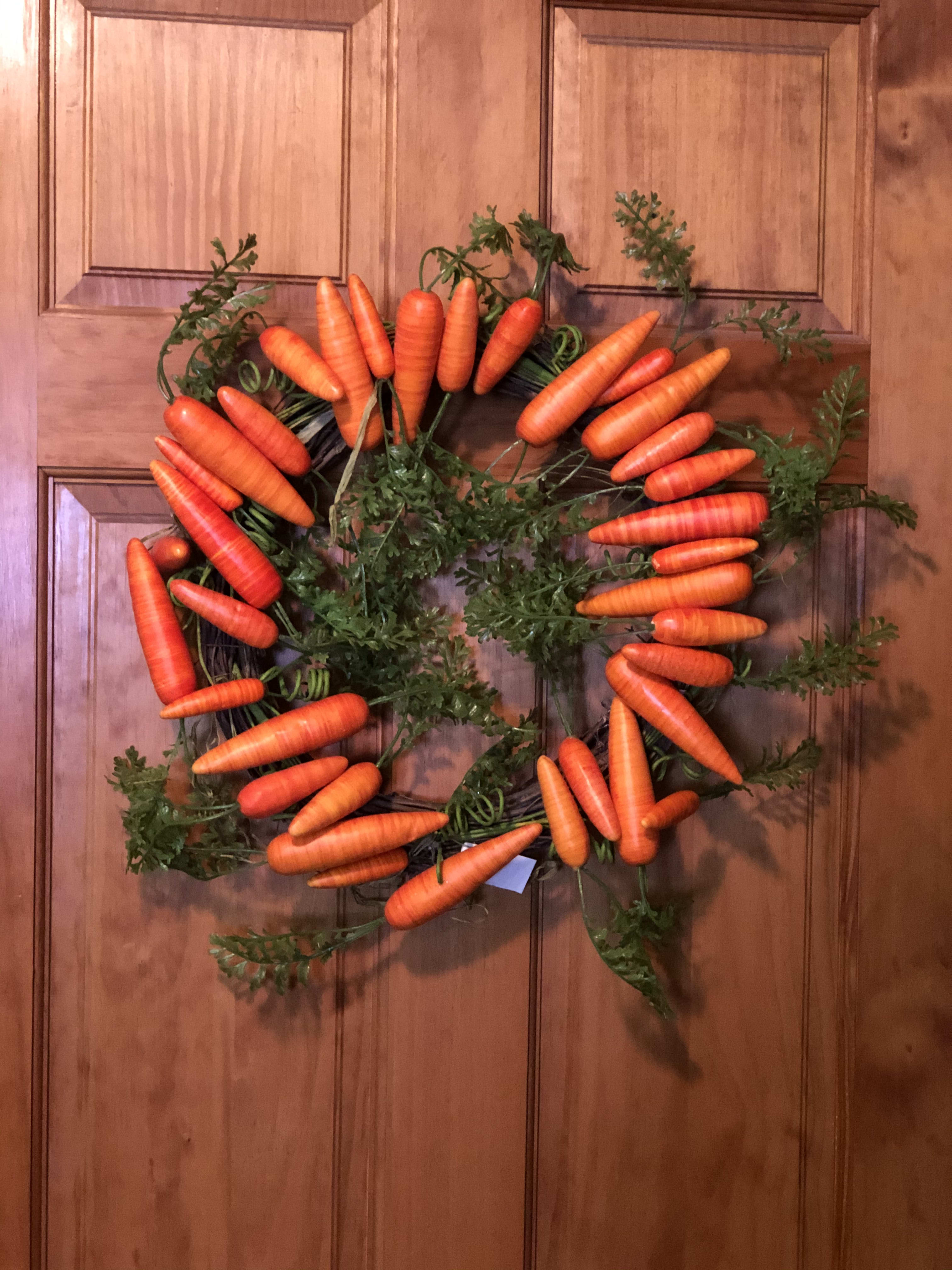  ON SALE: Easter Wreath  - Our 18" Carrot Wreath will brighten any wall or door for the Spring or Harvest Season. A keepsake that can be displayed year after year. 