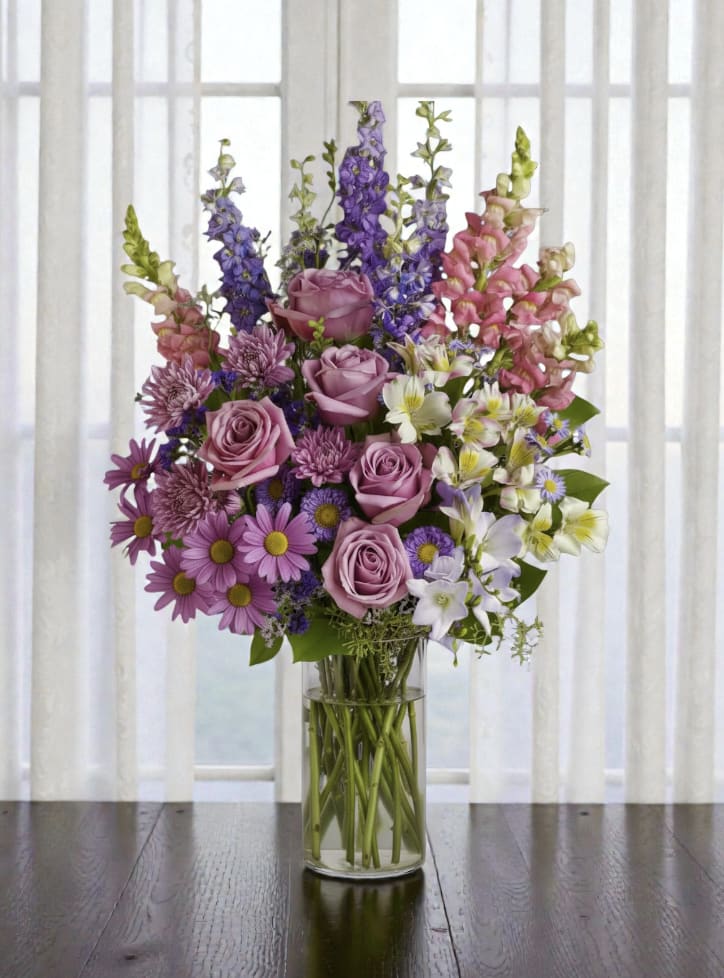 The Duchess  - Grand and tall, this gorgeous purple bouquet is sure to show your love. 