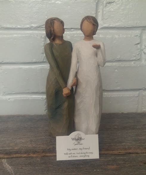 My sister, my friend - Willow Tree.... My sister, my friend Walk with me.  And along the way, we'll share... everything