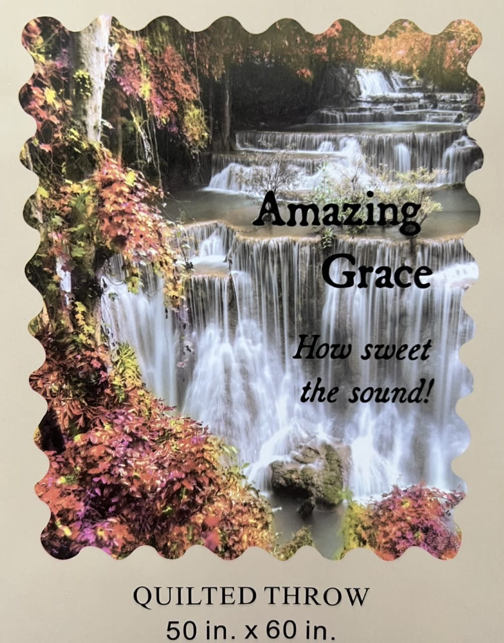 Amazing Grace Quilted Throw With Waterfall - Amazing Grace With Waterfall Quilted Throw, 50" x 60", 100% Polyester.