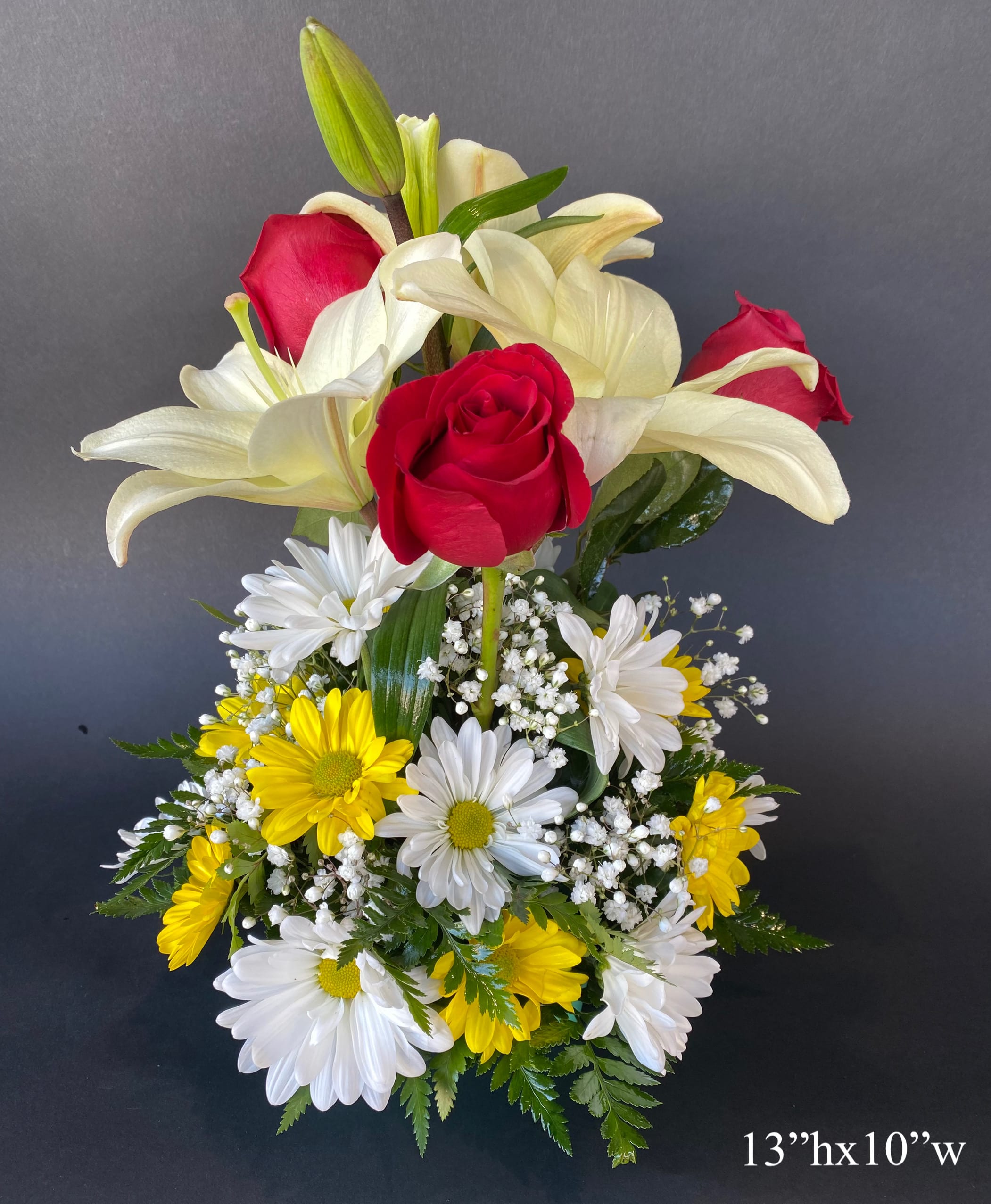 Thinking of You - Every time I pause  I'm "Thinking about You" and I start grinning from ear to ear. Different color roses, daisy's and pompoms are available.