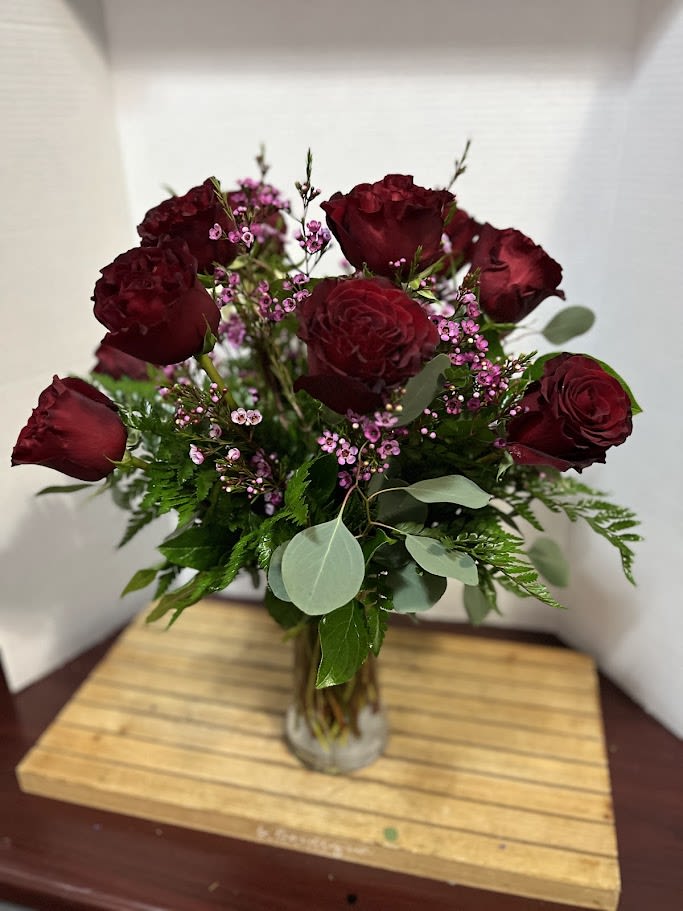 Heart’s Desire – One Dozen Red Heart Roses - Say “I love you” in the most unforgettable way with our Heart’s Desire Bouquet, featuring one dozen stunning red heart roses. With their rich color and unique heart-shaped petals, these roses symbolize passion, devotion, and a love that’s truly one of a kind.  Expertly arranged with lush greenery, this bouquet is perfect for anniversaries, Valentine’s Day, or any special moment when you want to sweep them off their feet. Hand-delivered with care by Adorkable Flowers and Gifts, it’s a breathtaking gift that speaks directly from the heart.  * Some stages of flower life may vary. (Example: Lilies may be more open than imaged.)  Flower shortages may apply. Product availability means that some substitutions will apply. Value will always be filled. This bouquet might include eucalyptus amongst the greenery. It may be toxic to pets including but not limited to cats and dogs if digested.