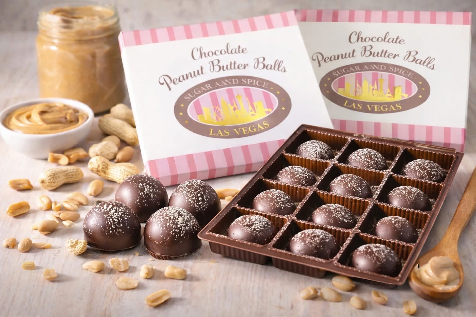 Sweet Blooms Chocolate  - Add a little sweetness to your flowers from A Touch Of Flowers Boutique with our award - winning. Chocolate Peanut Butters Balls - a local favorite the melts hearts with every bite! this delightful  box come and 4 or 12 creamy, chocolatey treasure pairs beautiful with your floral arrangement. Las Vegas made. Boutique delivered. Emotions in every detail.