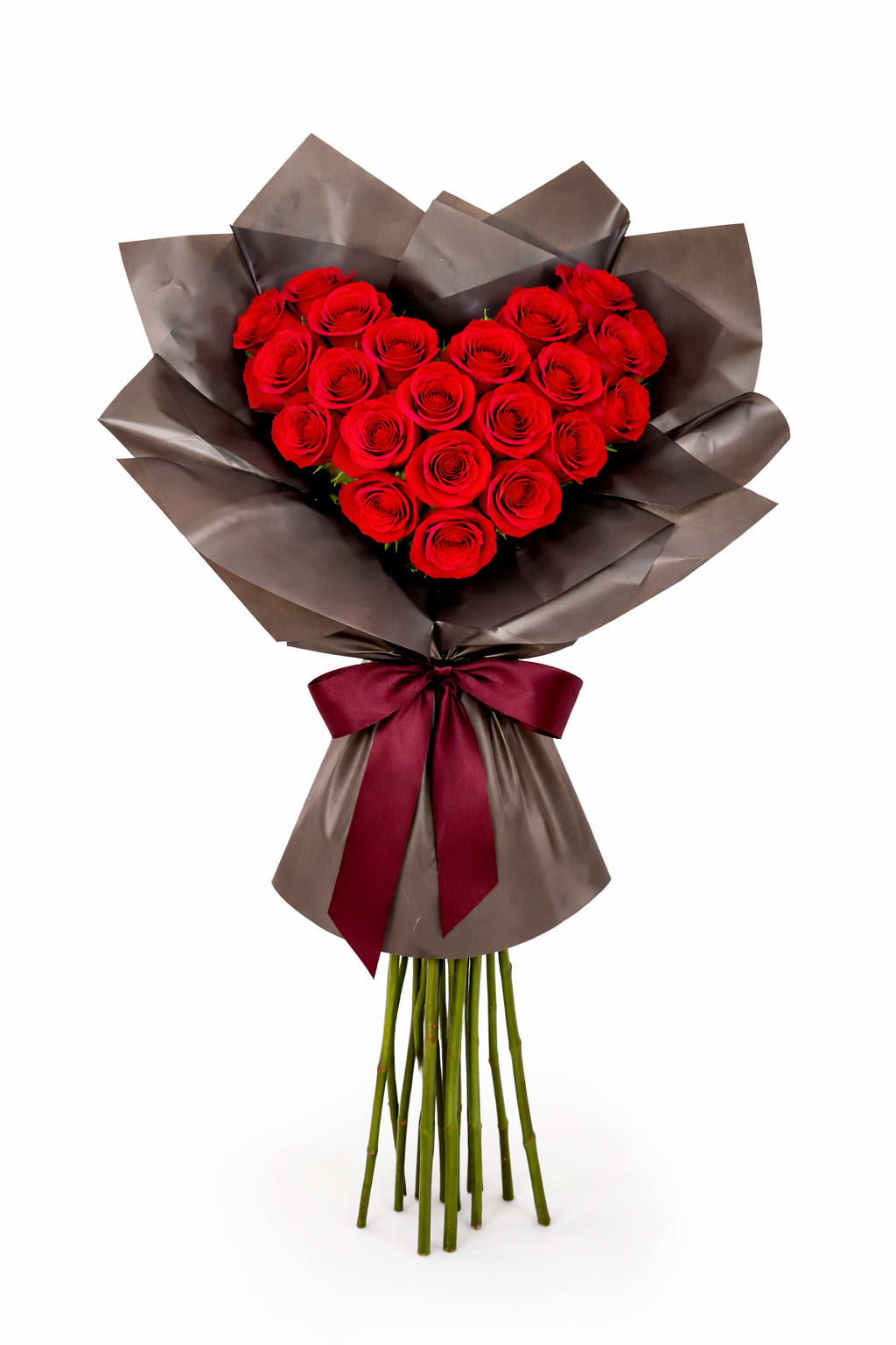 Heart Bouquet Flowers -   19 Roses - Premium Ecuadorian Heart Bouquet ( Standard) 40  Roses - Premium Ecuadorian Heart Bouquet (Deluxe)  