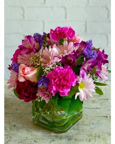 Garden Cube  - This bright and cheerful cube arrangement is perfect for many occasions!