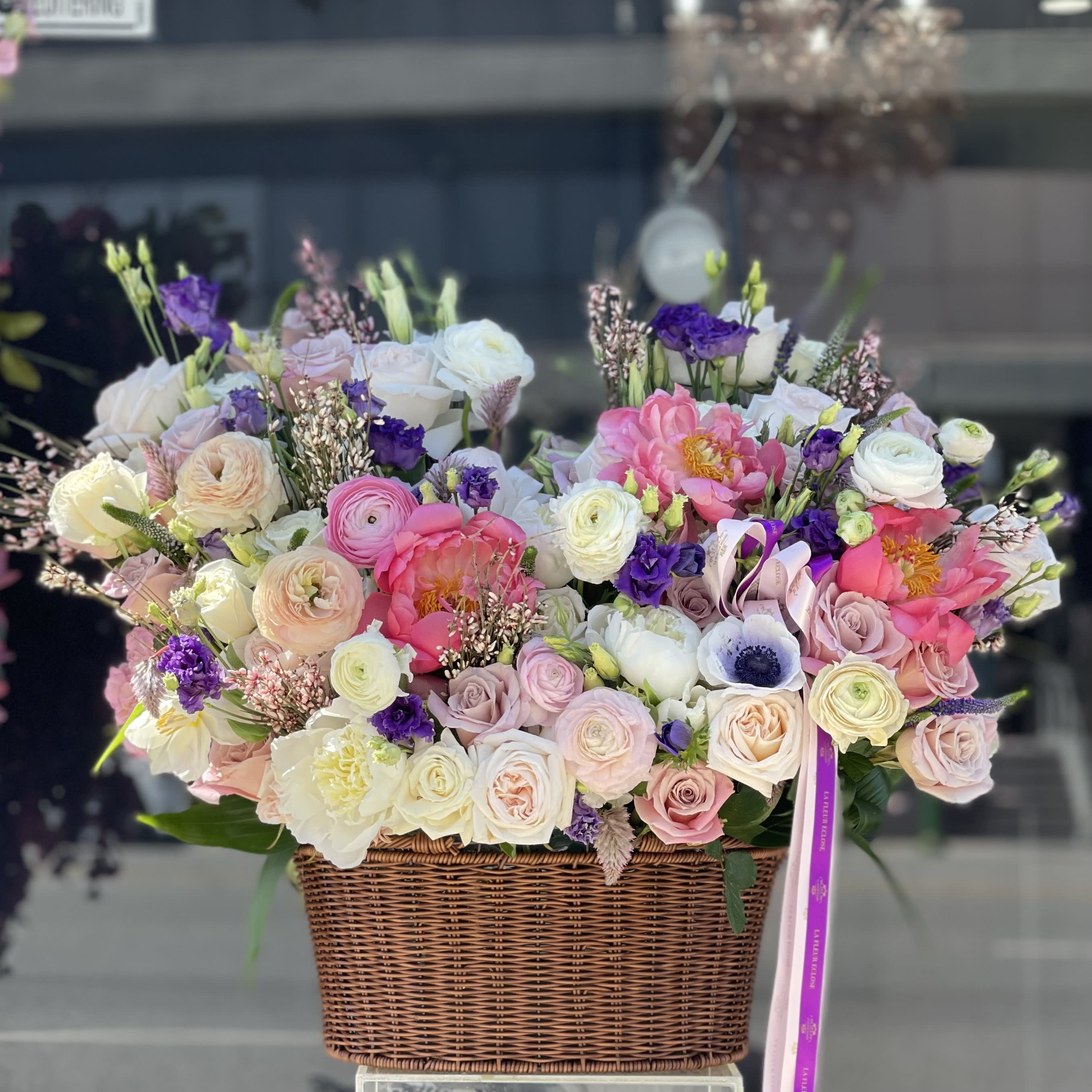 Basket for Mommy V - Basket with a lot of premium flowers created by our designers  Standard- as you see on the picture  Deluxe - we gonna add more flowers 