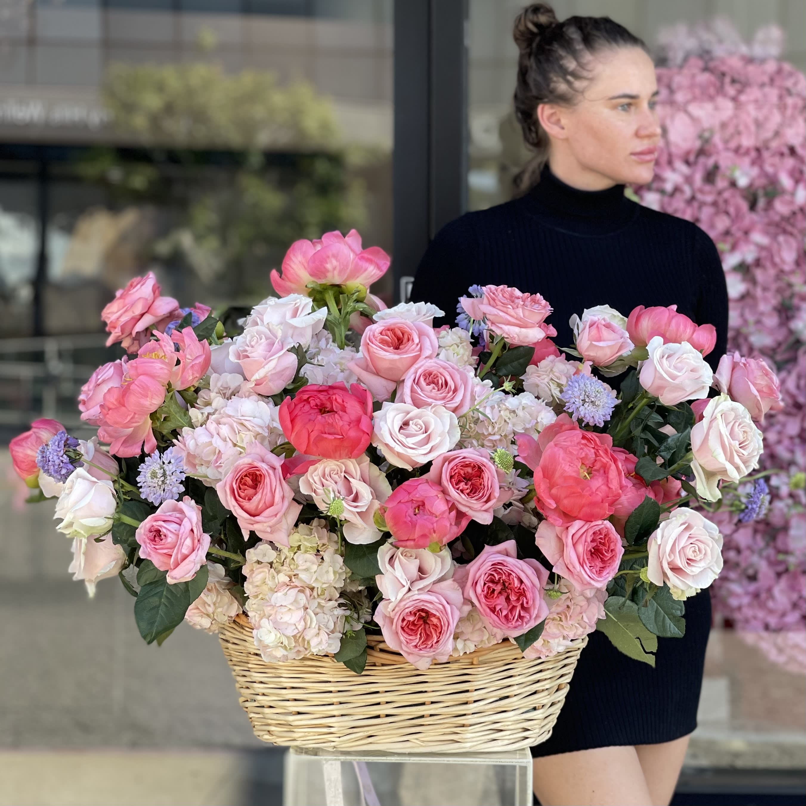Basket of Love  - Beautiful basket with mix of flowers in Russian style.