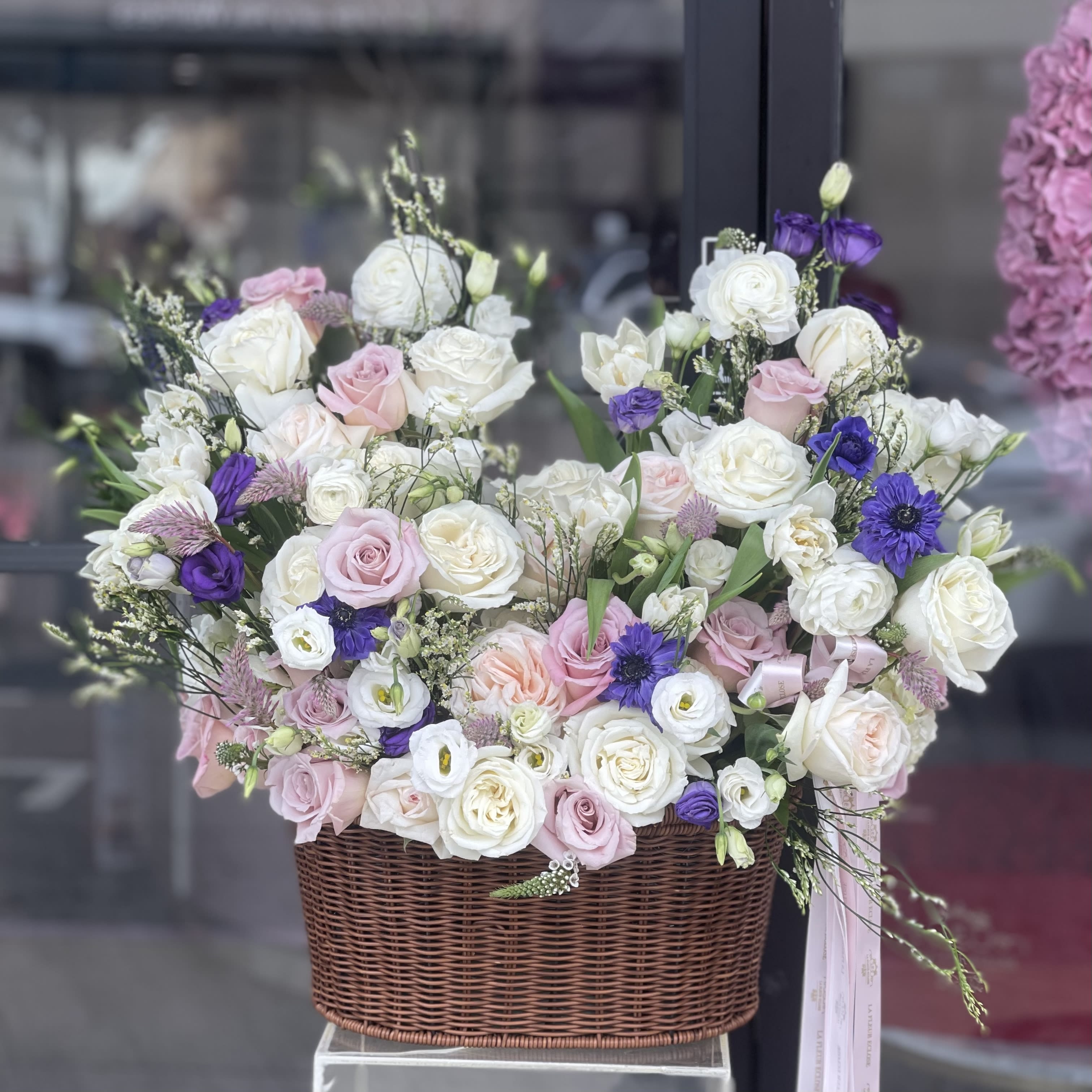Basket of love for Mommy V - Basket with our luxury flowers created by our designers.