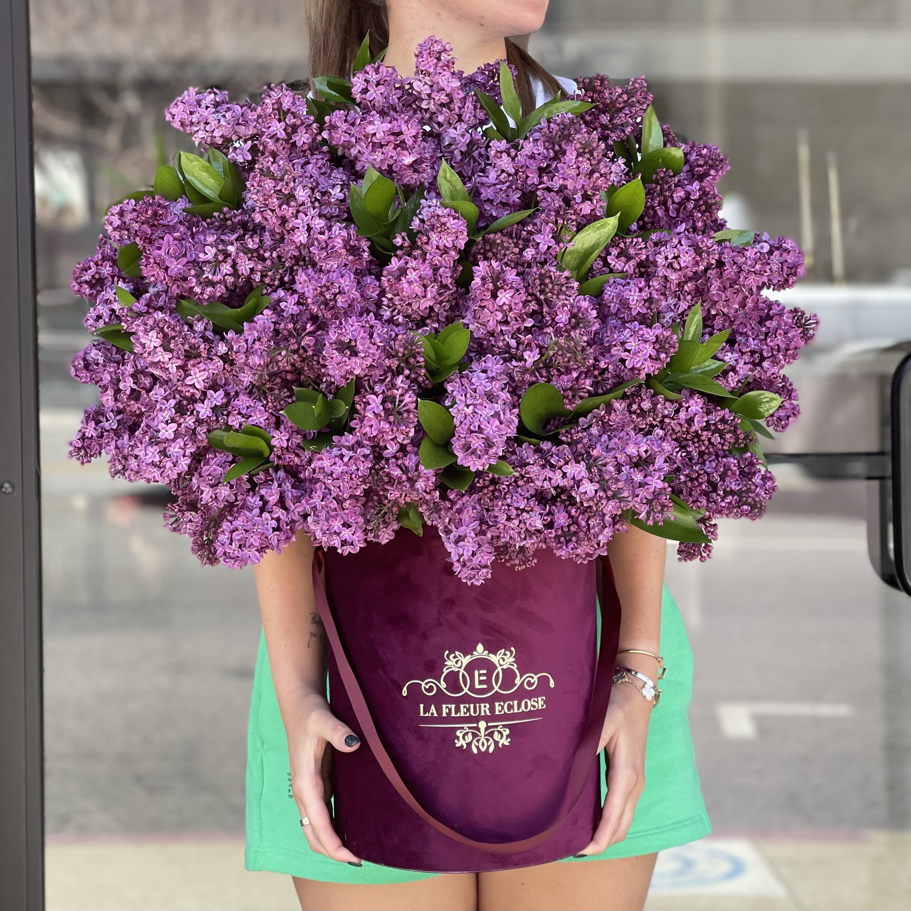 Lilac Love V - lilacs in our burgundy velvet box