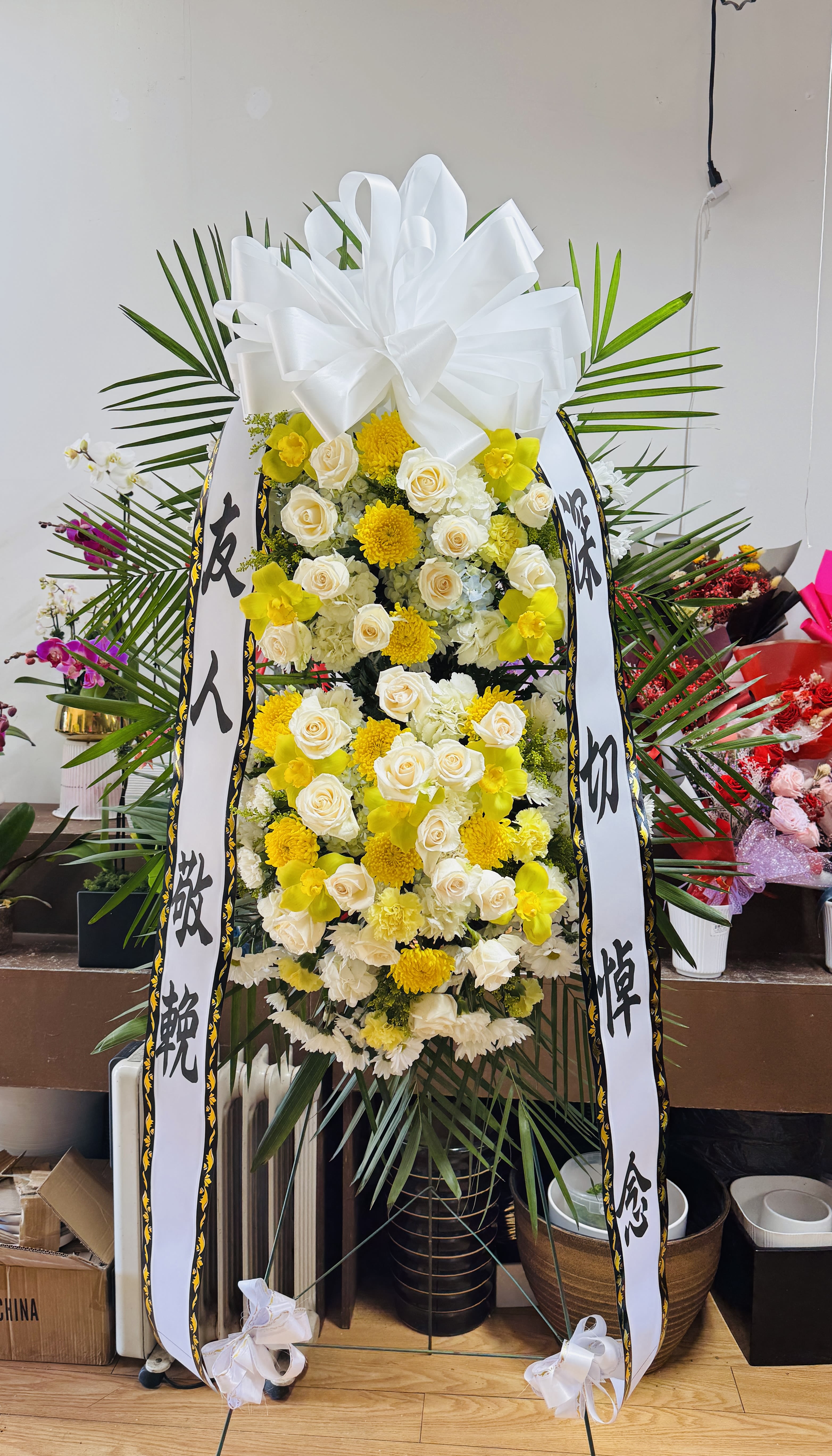 Standing spray 2 layer#2 - 2 layered standing spray for funeral 