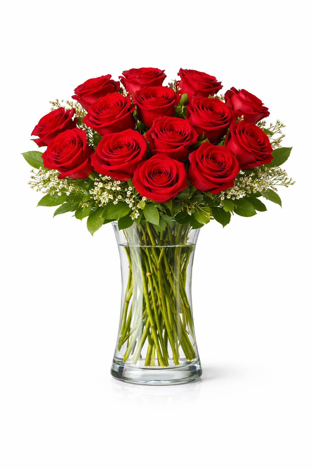 1 Dozen Long Stem Red Roses - These dozen red roses are the classic romantic gift from Mother Earth!   *Vase/container may vary depending on availability of stock at time of purchase. *We strive to use the flowers shown whenever possible; however, substitutions of equal or greater value may be made based on seasonal and market availability. 
