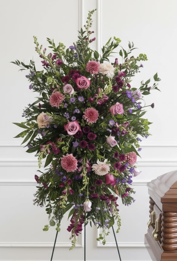 Purple Haze Standing Spray - This standing spray is in shades of purple.