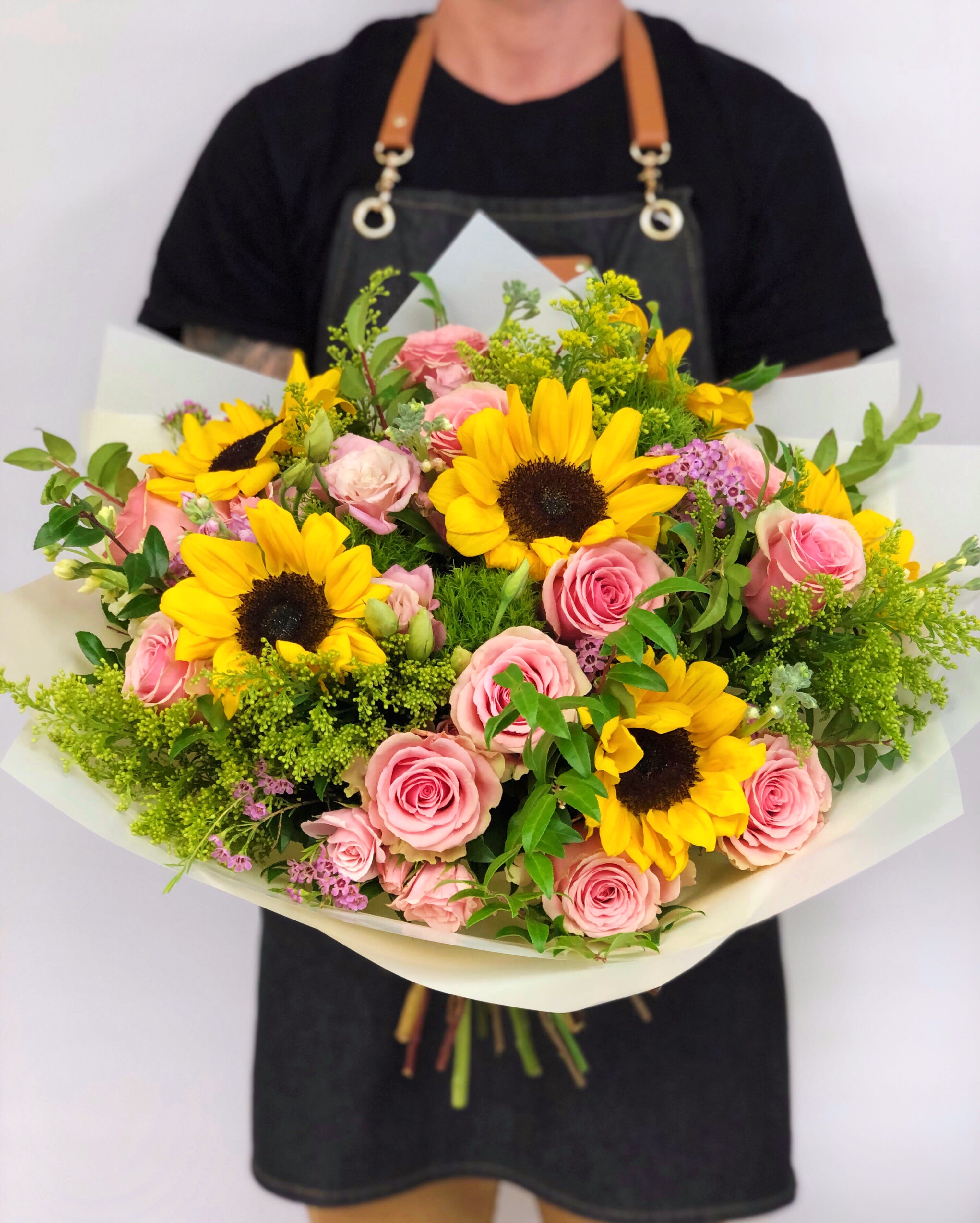 #58 - Bright bouquet extra large - Mixed flowers bouquets, from romantic and gentle to edgy and interesting looks. Or simple, yet sophisticated mono bouquets. You will find something to Your taste. ALL BOUQUETS COME WITHOUT VASES.