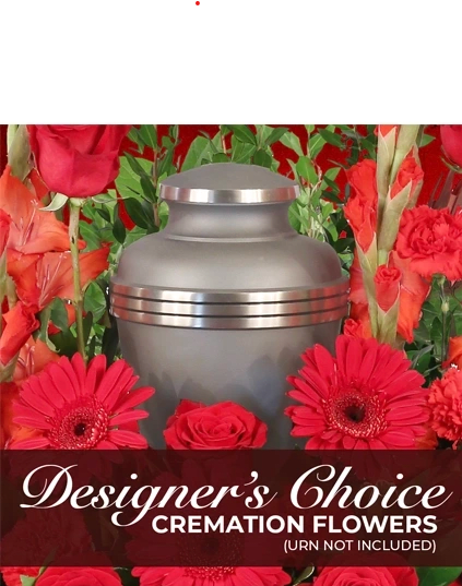 Designer's Choice Urn Surround (Urn Not Included) - Honor your loved one's memory with a beautiful floral arrangement. Our designers will create a stunning display to surround the urn you have chosen for your loved one. Celebrate their spectacular life with flowers that will be ideal for any memorial service. (Urn not included) *Please note colors and flowers pictured do not reflect the finished product; color and flower selections may vary.