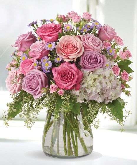 Breathtaking Beauty - This pastel assortment of roses is absolutely beautiful and will take her breath away.