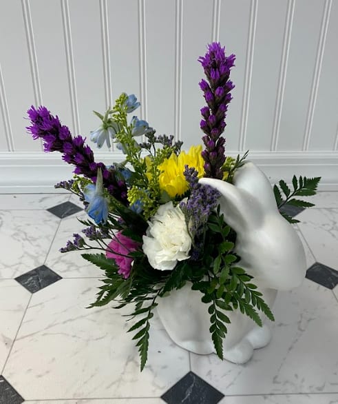 "Hoppy" To See You - They'll be so hoppy when fresh flowers arrive in this adorable hand-painted bunny vase. Charming, affordable, it's the perfect gift for the young and young at heart. It will bring years of Easter fun.