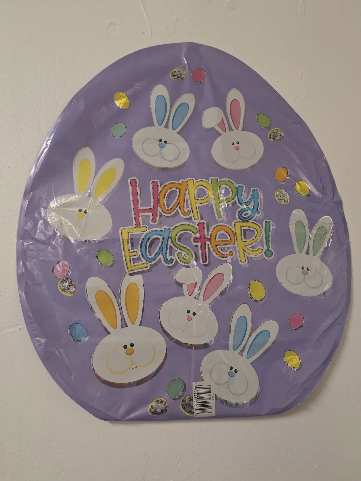 Happy Easter Mylar (B) - 20in helium filled mylar balloon can be add to any balloon bouquet, stuffed animal, box of chocolates, or floral arrangement. *if you're ordering multiple balloons individually (not in an already advertised set or tied to a flower arrangement/stuffed animal) you will need to purchase a balloon weight otherwise the balloons will need to be picked up*