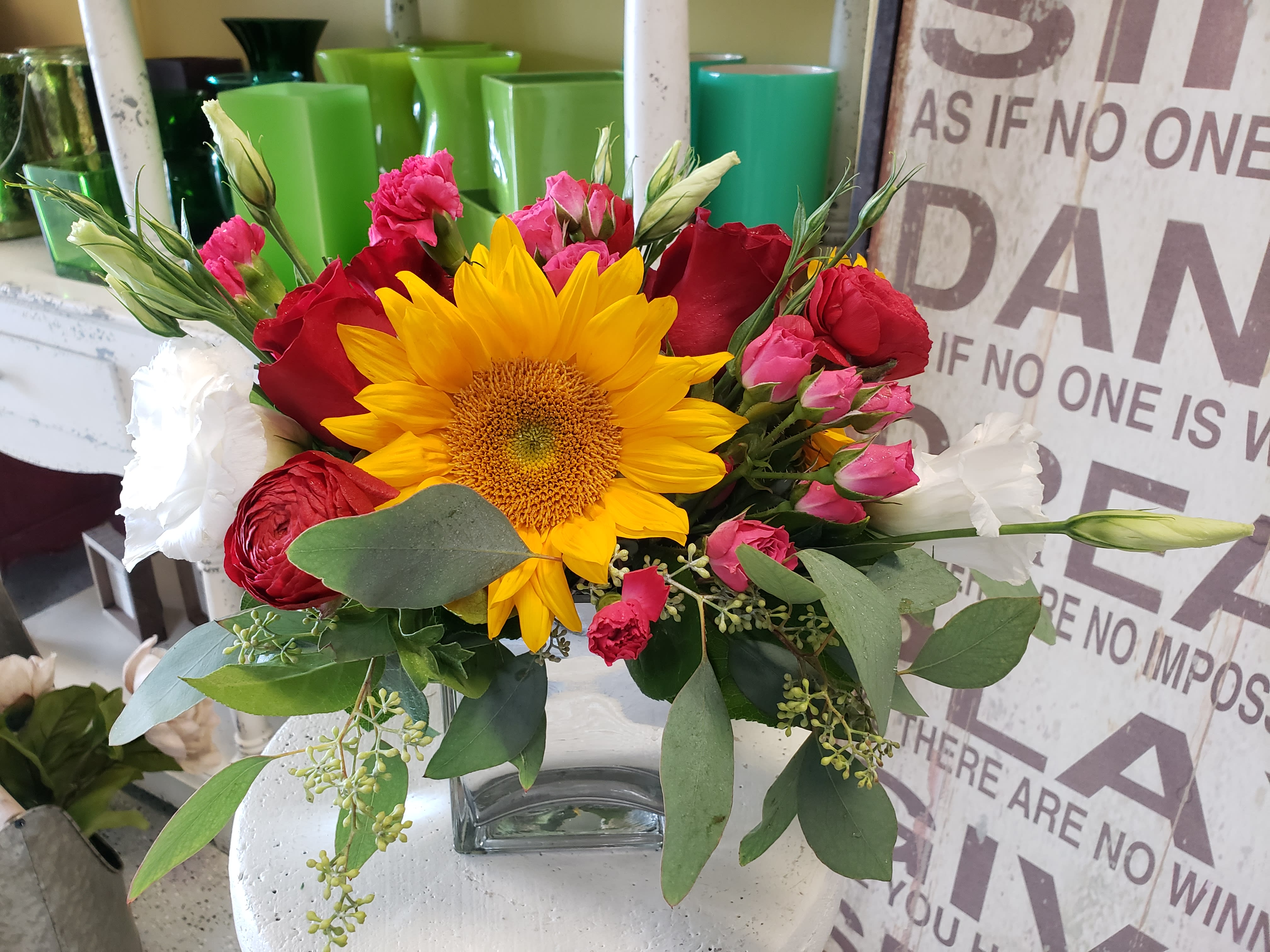 Bright Wishes - Brighten anyone's day with this beautiful arrangement filled with vibrant colors. 