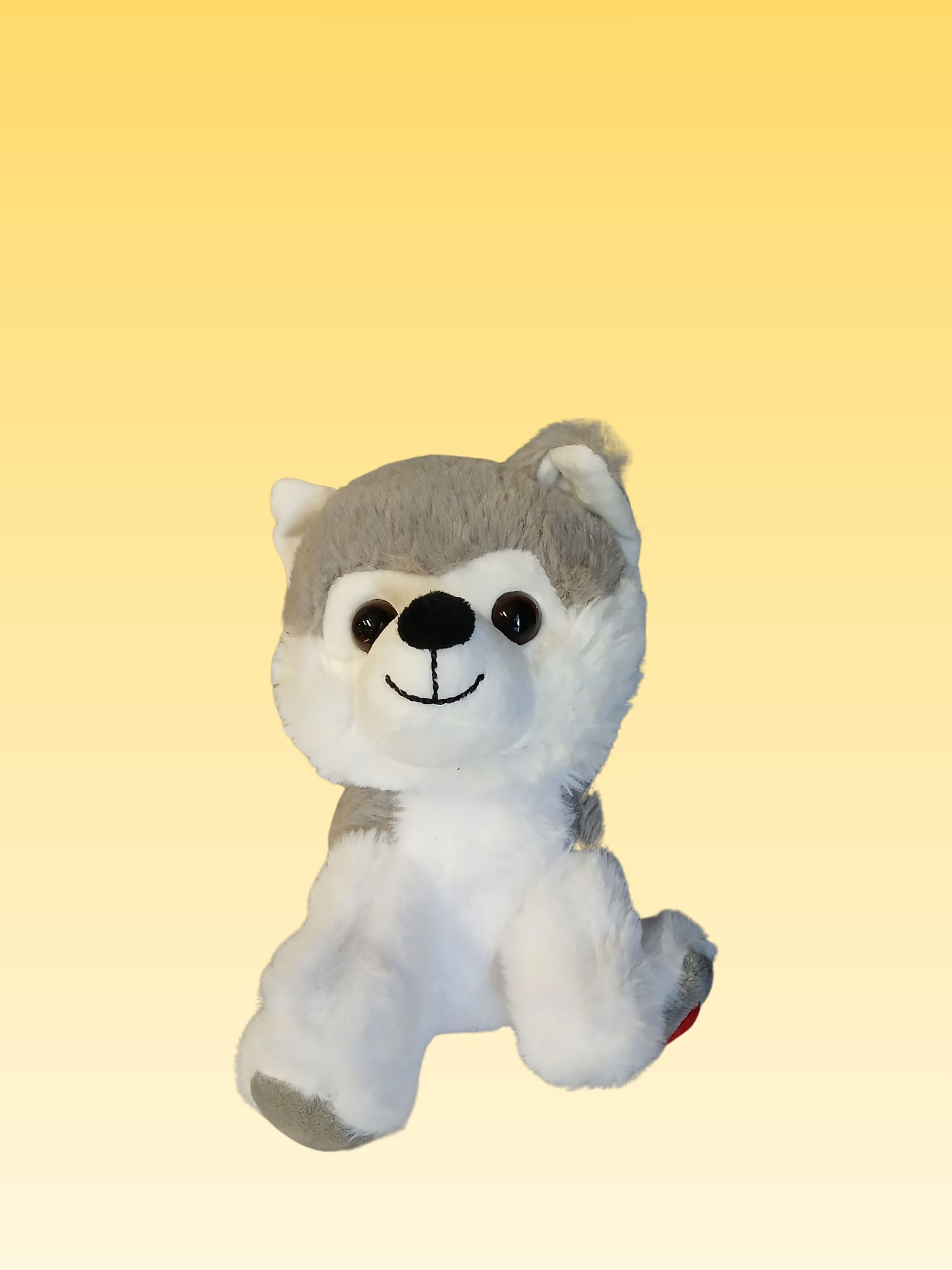 Husky plushie (small) - A small but o so adorable husky plush with a heart paw; perfect addition for any fresh flower arrangement or plant.