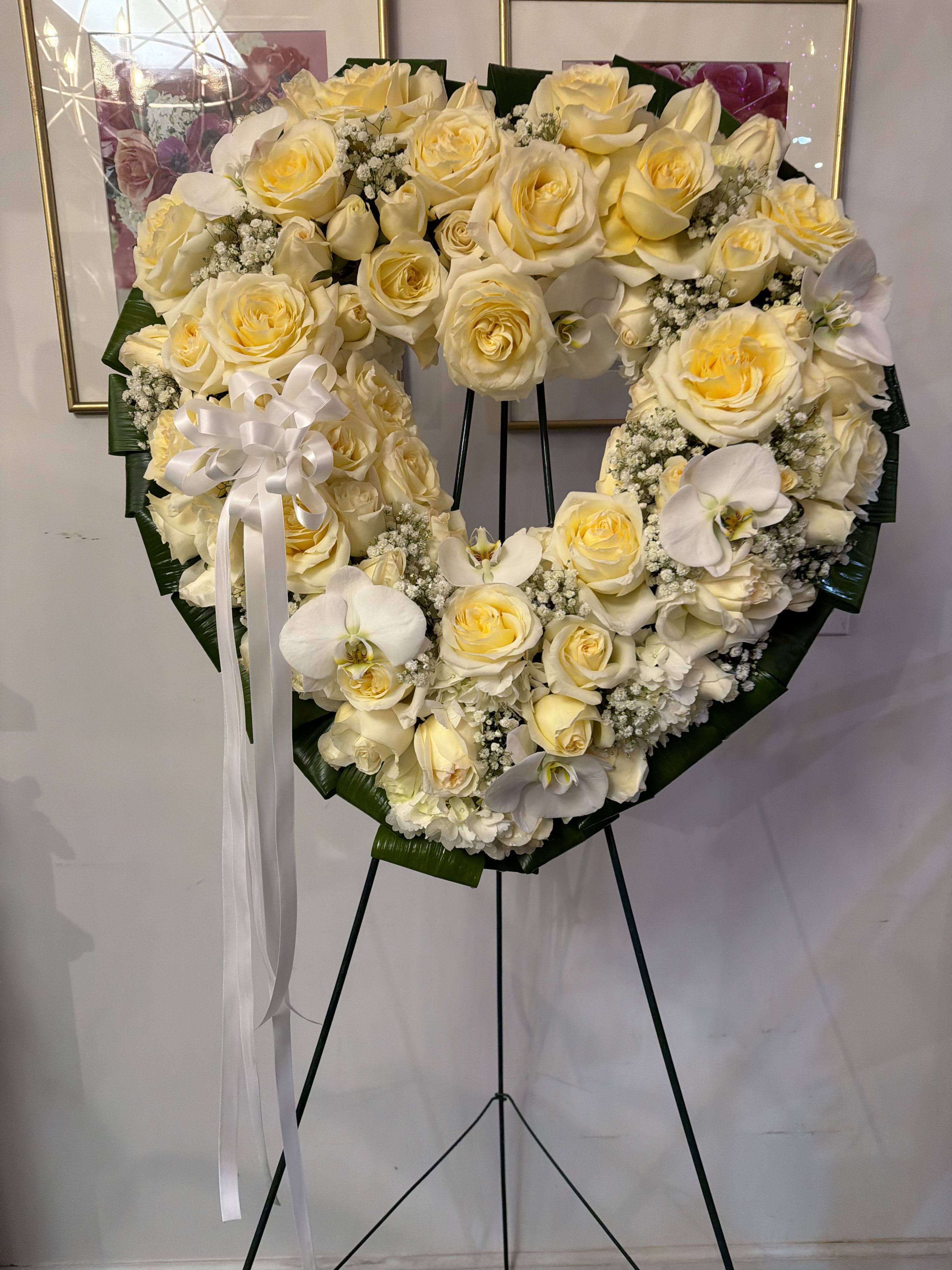 Funeral Heart  - just a touch of magic with very elegant roses and orchids
