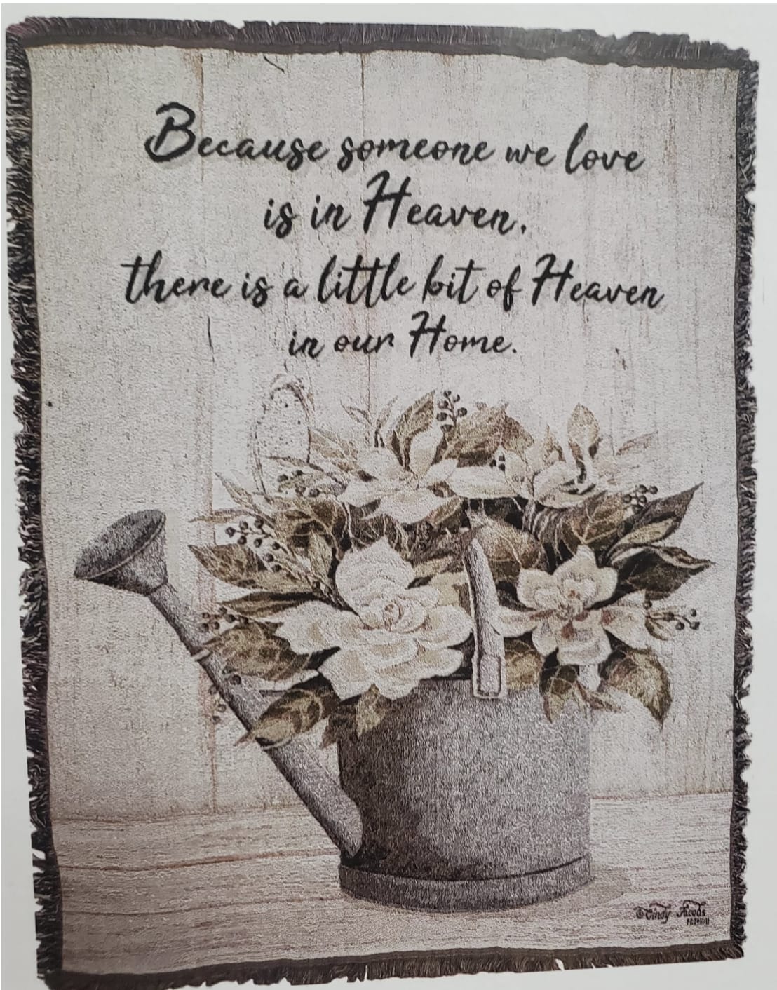 Lovely Sympathy Throw - Comfort Tapestry Throws can be used in so many different ways to express a multitude of sentiments. Delivered as is, folded with a bow on top. Would be an expression with words that often we forget to speak aloud.  Order Deluxe to have your blanket delivered on an easel. 