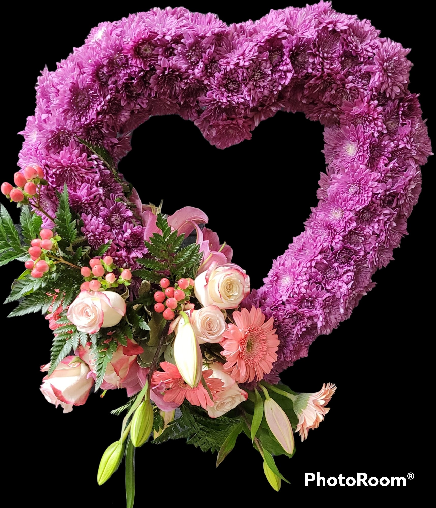 Love Eternal - Elegant Open heart standing spray