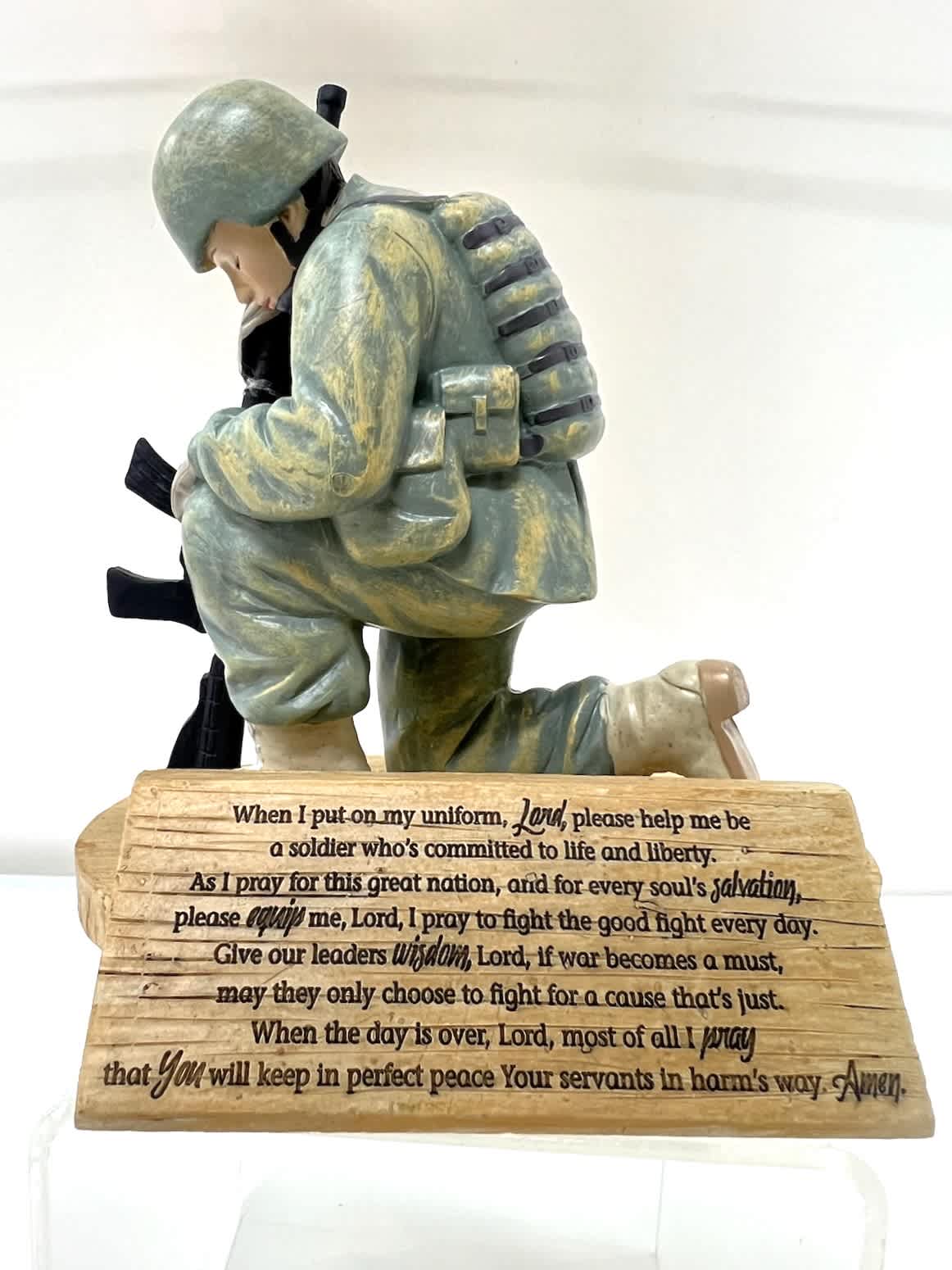 Soldiers - Hear Our Prayer - Size: 5 inches. Resin. Color box.